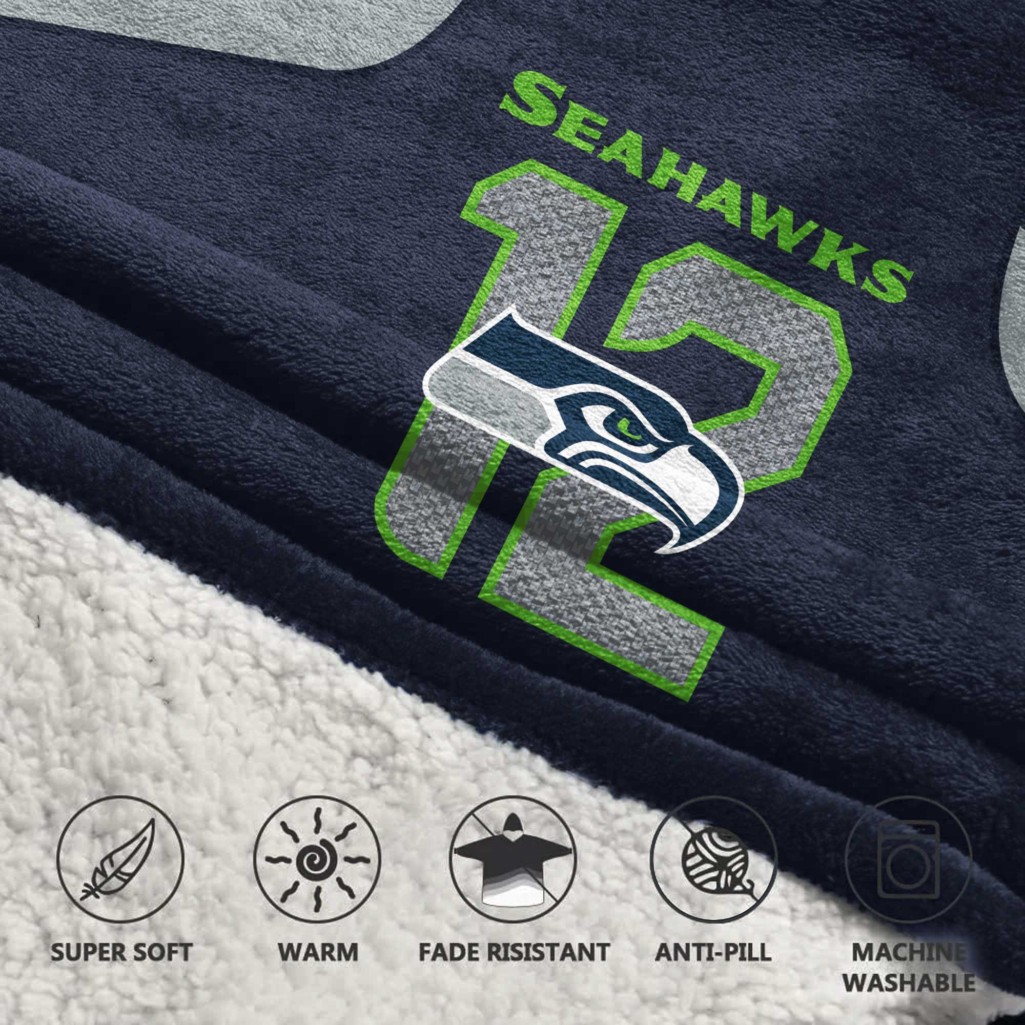 Kid We Are 12 Seattle Football Unisex Blanket Hoodie
