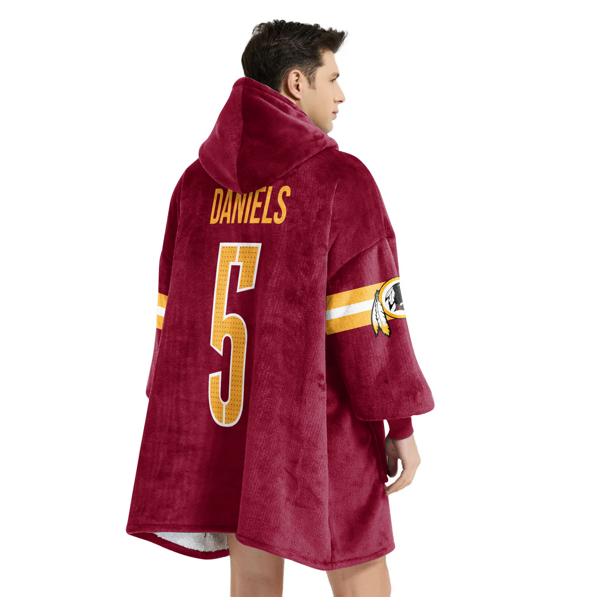 Adult 5 Washington Football Unisex Blanket Hoodie