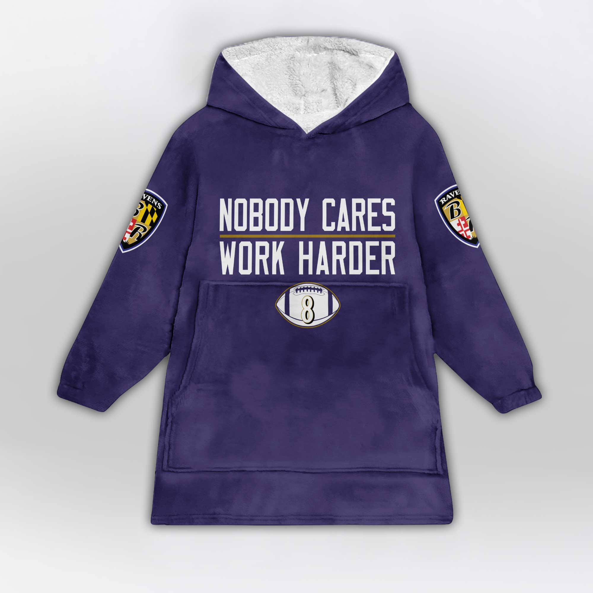 Kid 8 Baltimore Football Unisex Blanket Hoodie