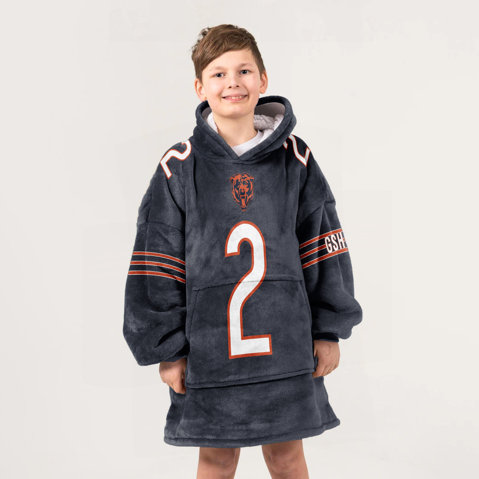 Adult 2 Chicago Football Unisex Blanket Hoodie