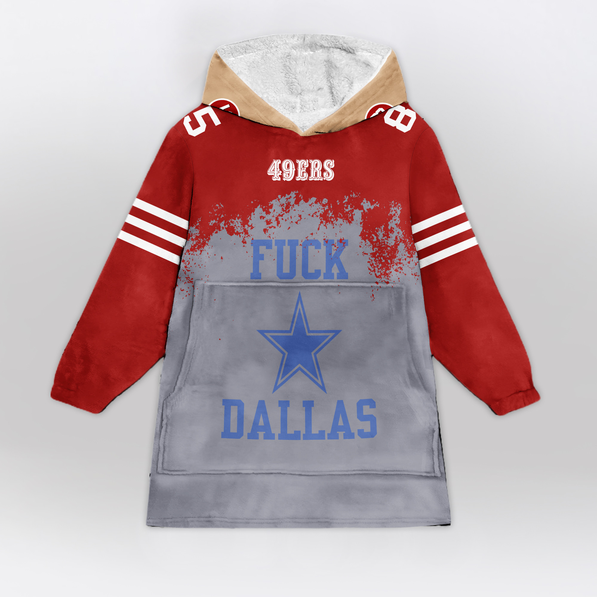 Adult F**k Dallas San Francisco 49ers Football Unisex Blanket Hoodie