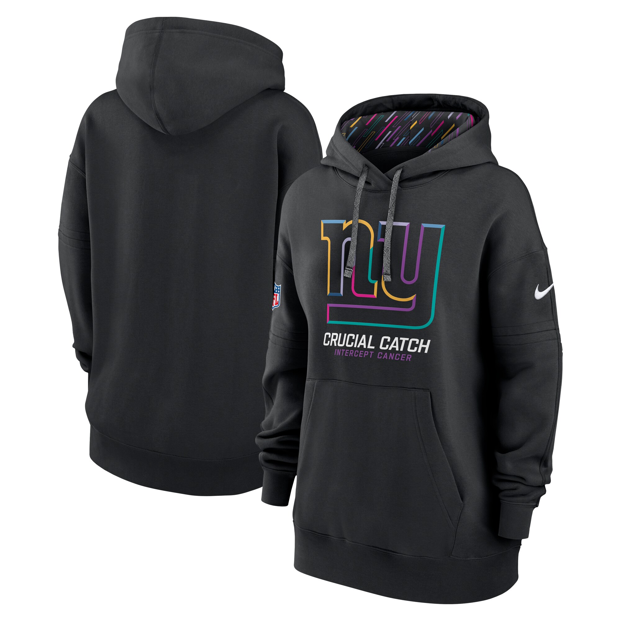New York Giants Women's 2024 NFL Crucial Catch Club Pullover Hoodie - Black