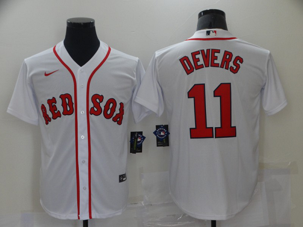 Men's Boston Red Sox #11 Rafael Devers White Cool Base MLB Jersey