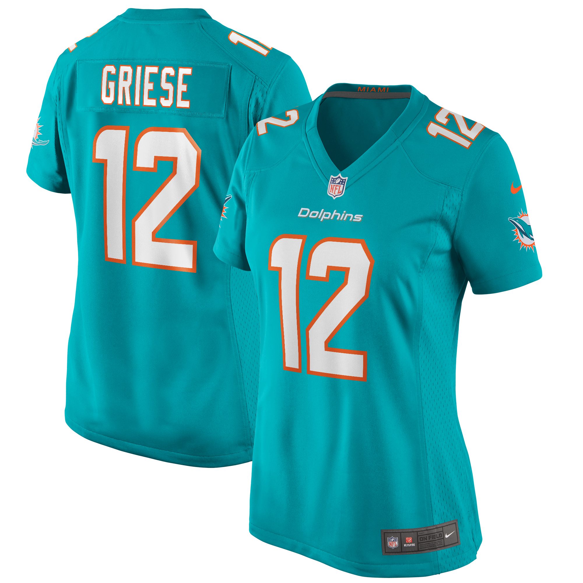 Bob Griese Miami Dolphins Women's Game Retired Player Jersey - Aqua