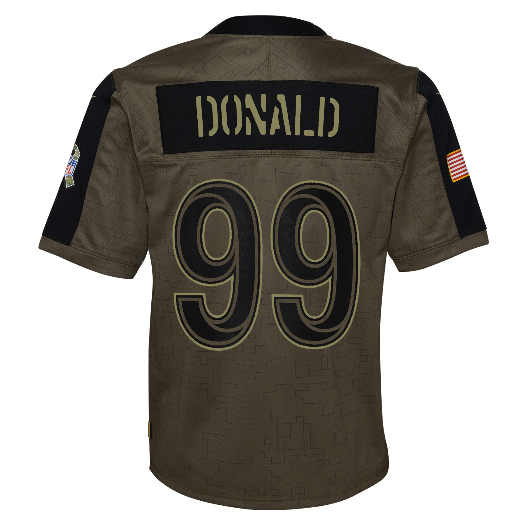 Aaron Donald Los Angeles Rams  Youth 2021 Salute To Service Game Jersey - Olive