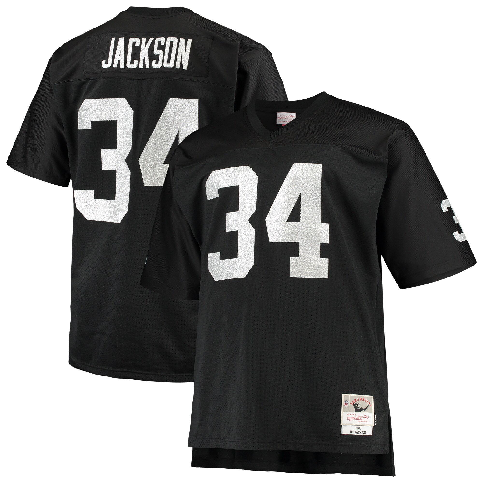 Bo Jackson Las Vegas Raiders  Big & Tall 1988 Retired Player Replica Jersey - Black