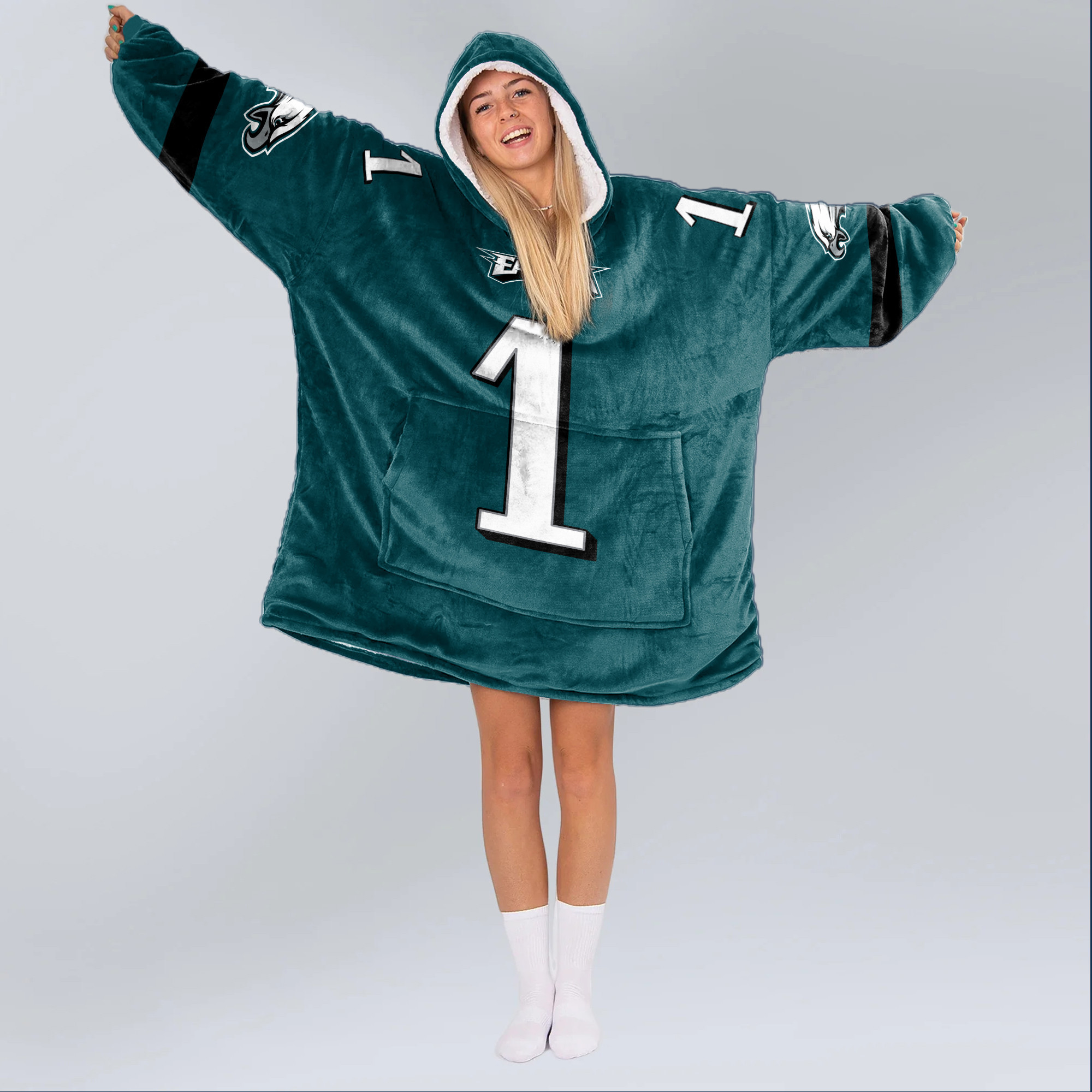 Adult J.H 1 Philadelphia Football Unisex Blanket Hoodie