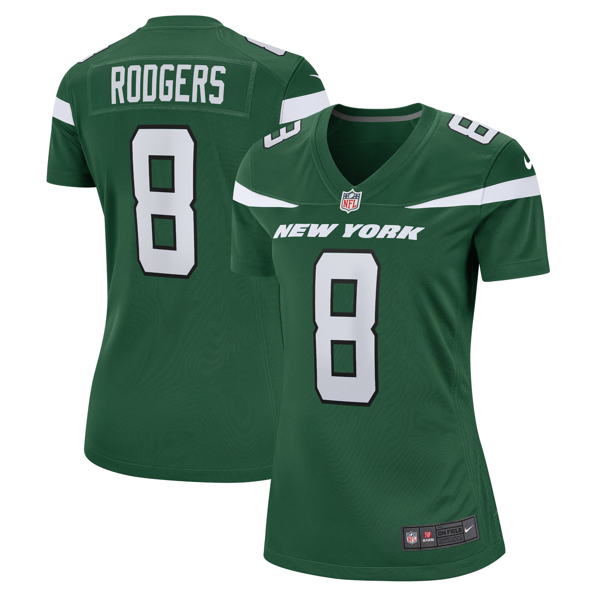 Aaron Rodgers New York Jets  Women's Game Jersey - Gotham Green
