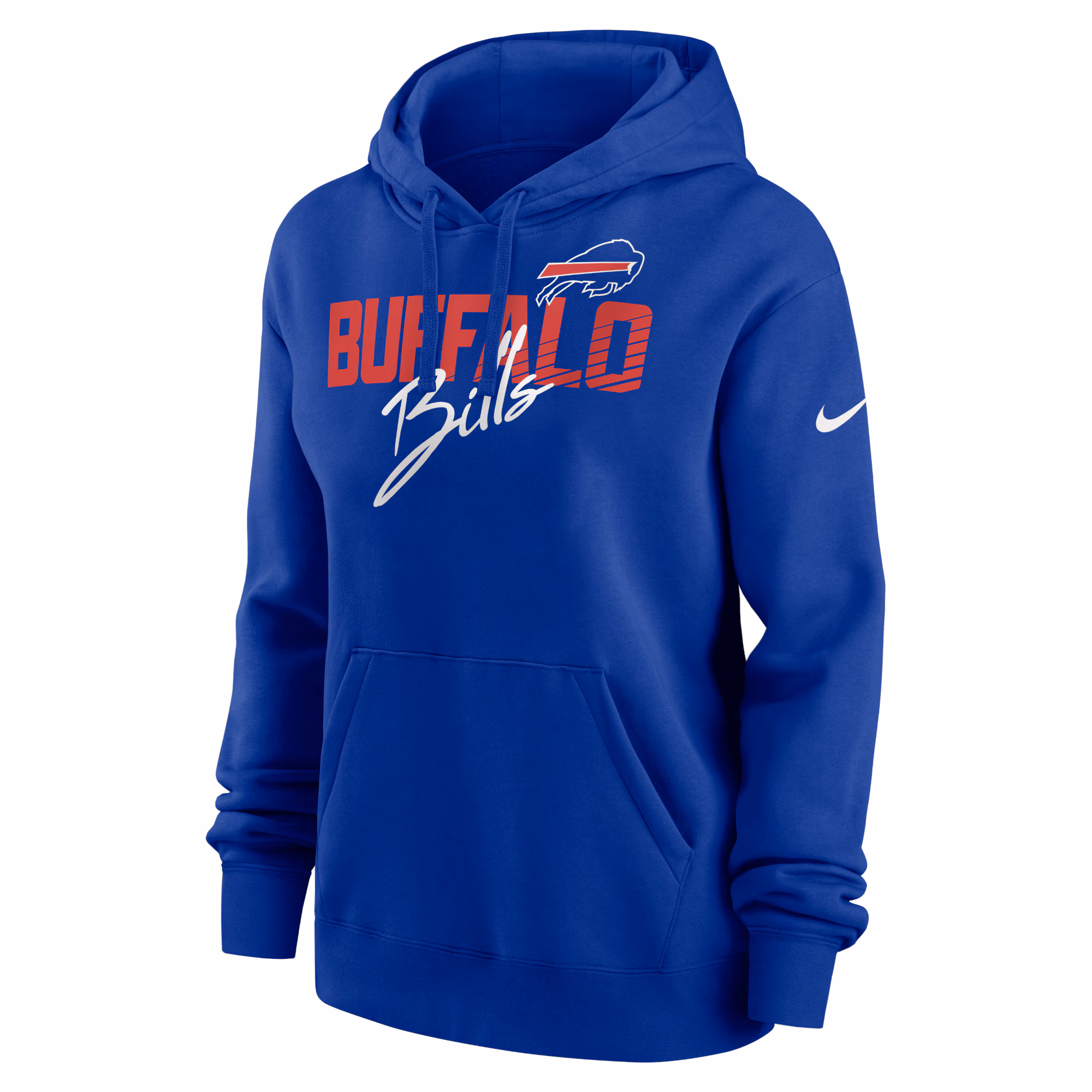 Buffalo Bills Women's Wordmark Club Fleece Pullover Hoodie - Royal