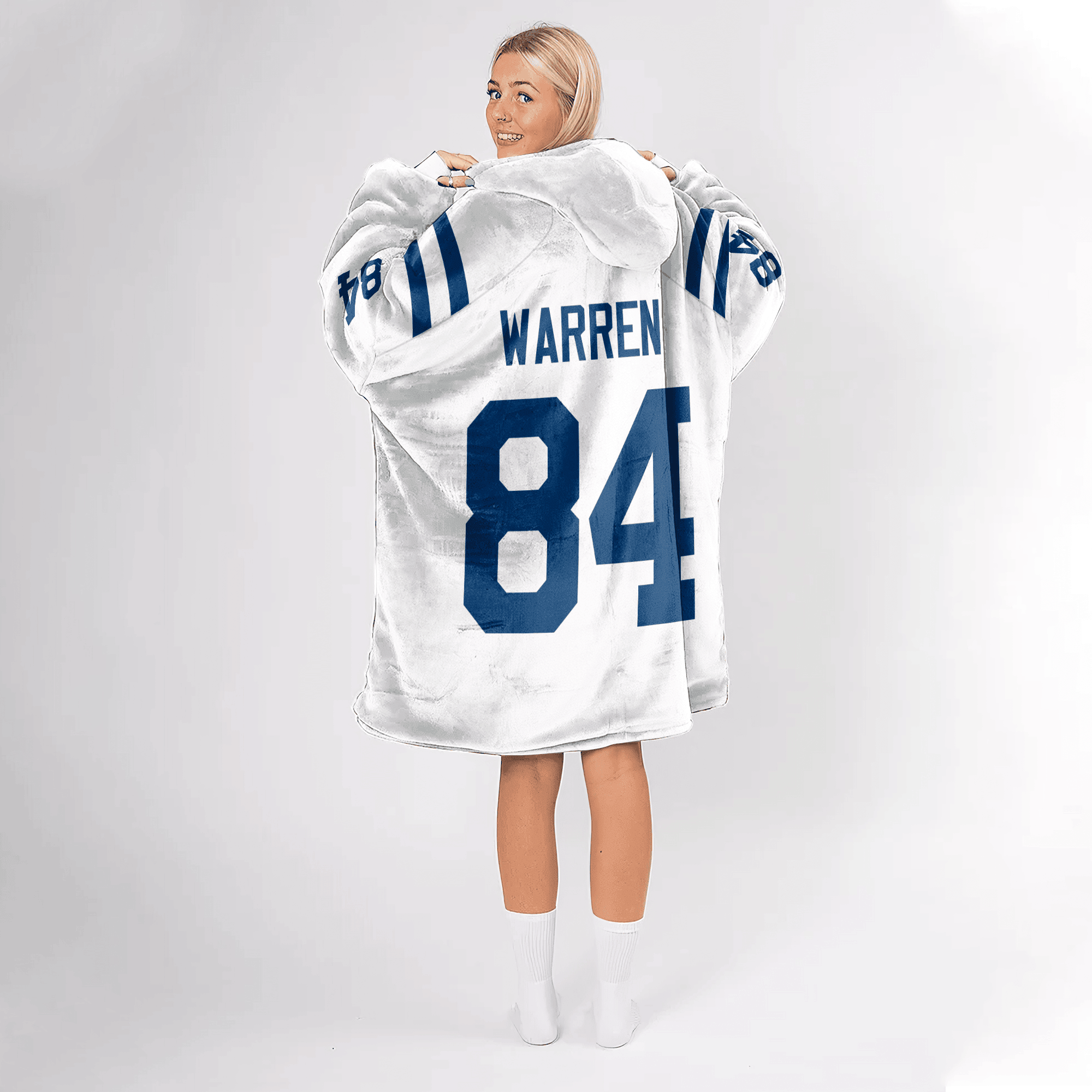Adult 84 Indianapolis Football Unisex Blanket Hoodie