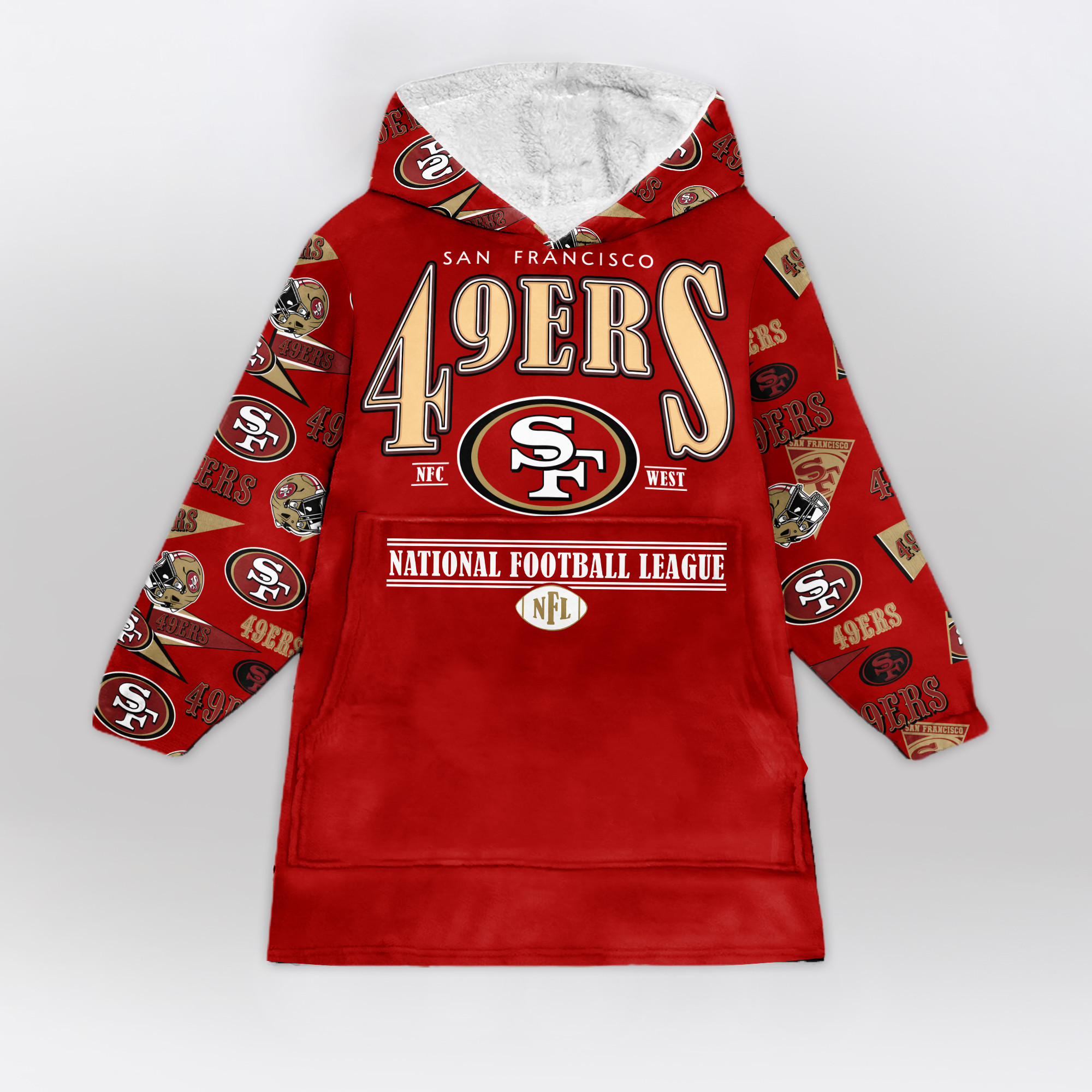 Adult San Francisco 49ers Football Unisex Blanket Hoodie