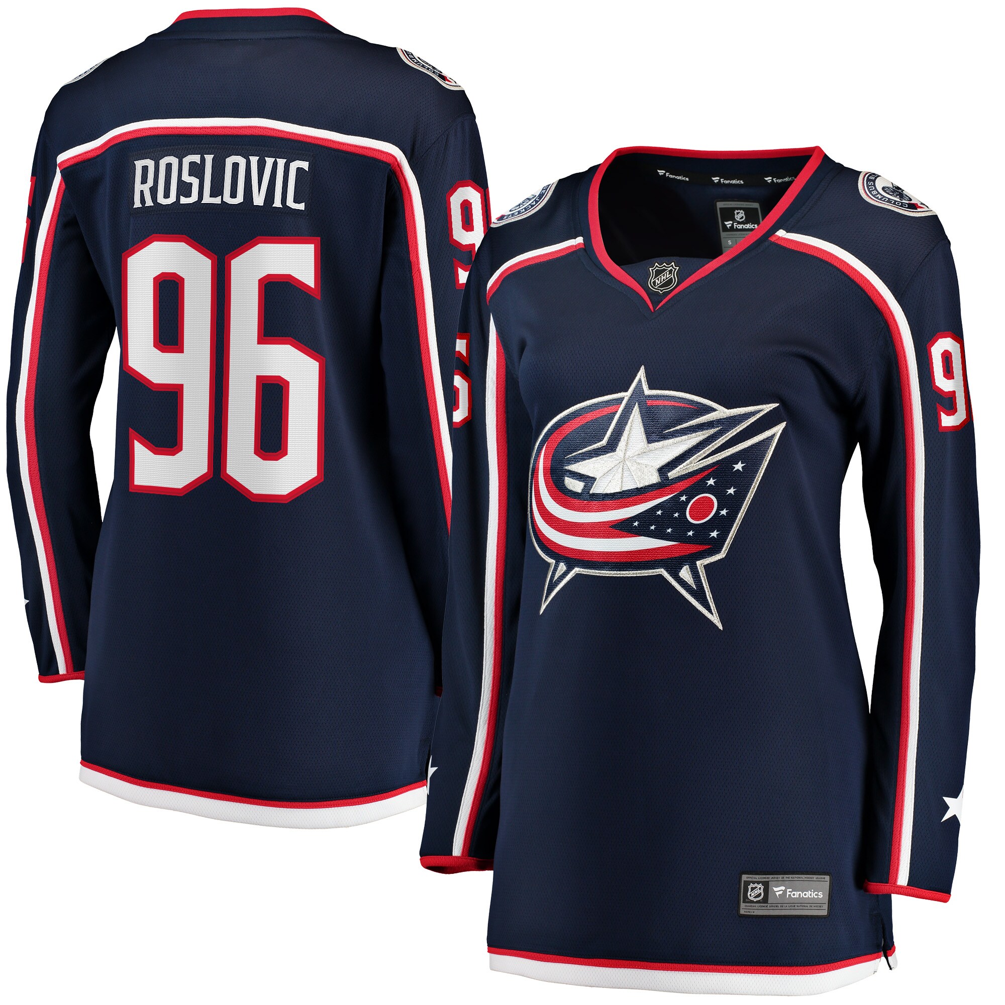 Jack Roslovic Columbus Blue Jackets Women's Home Breakaway Jersey - Navy