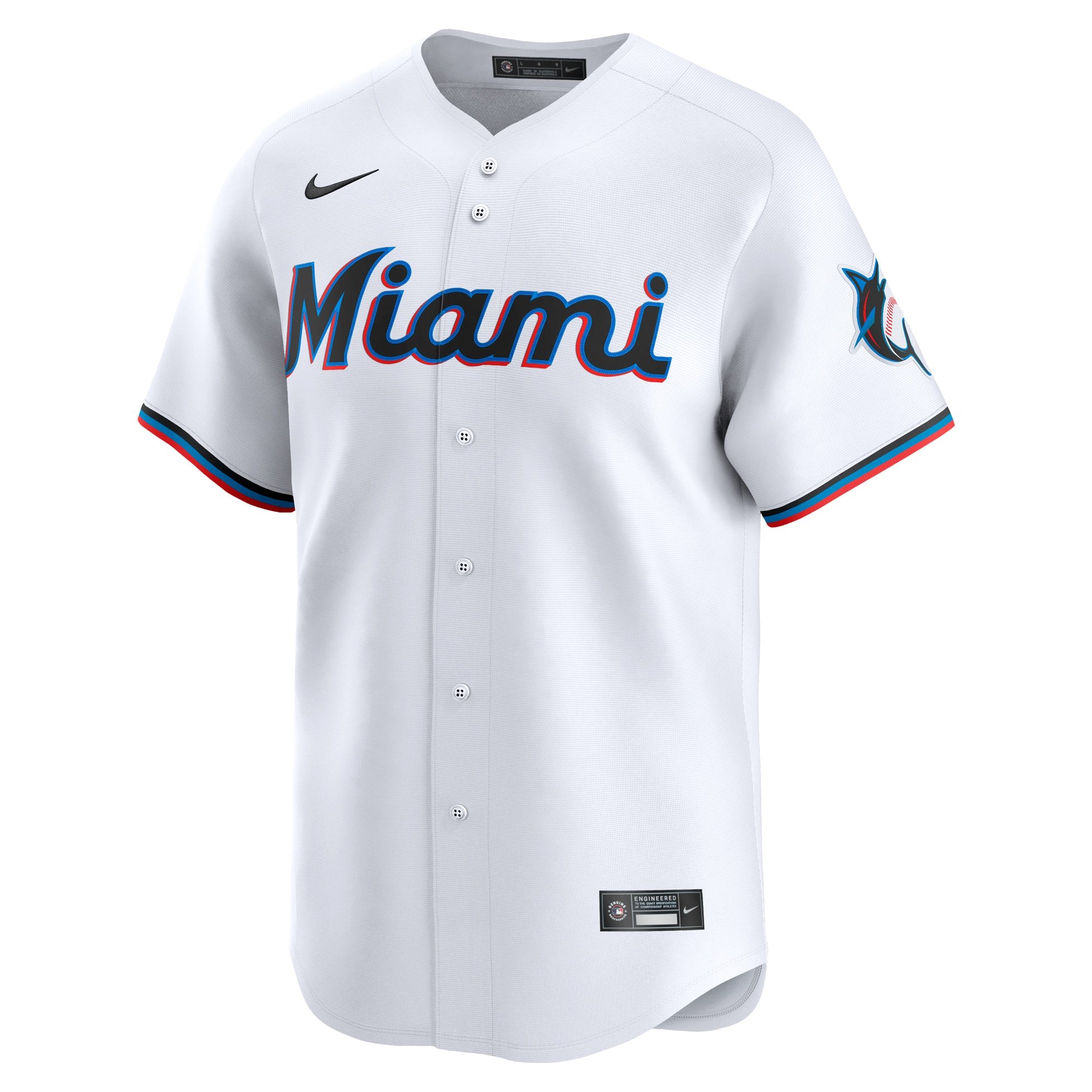 Men's Miami Marlins Eury Pérez  White Home Limited Player Jersey