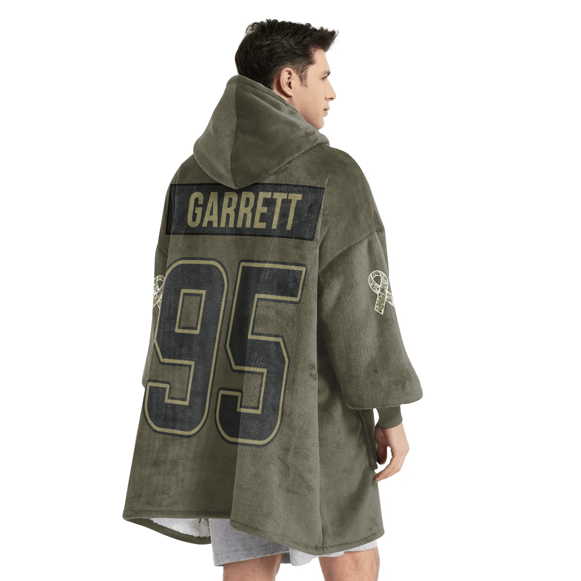 Adult M.G 95 Cleveland Football Blanket Hoodie – Olive Salute to Service