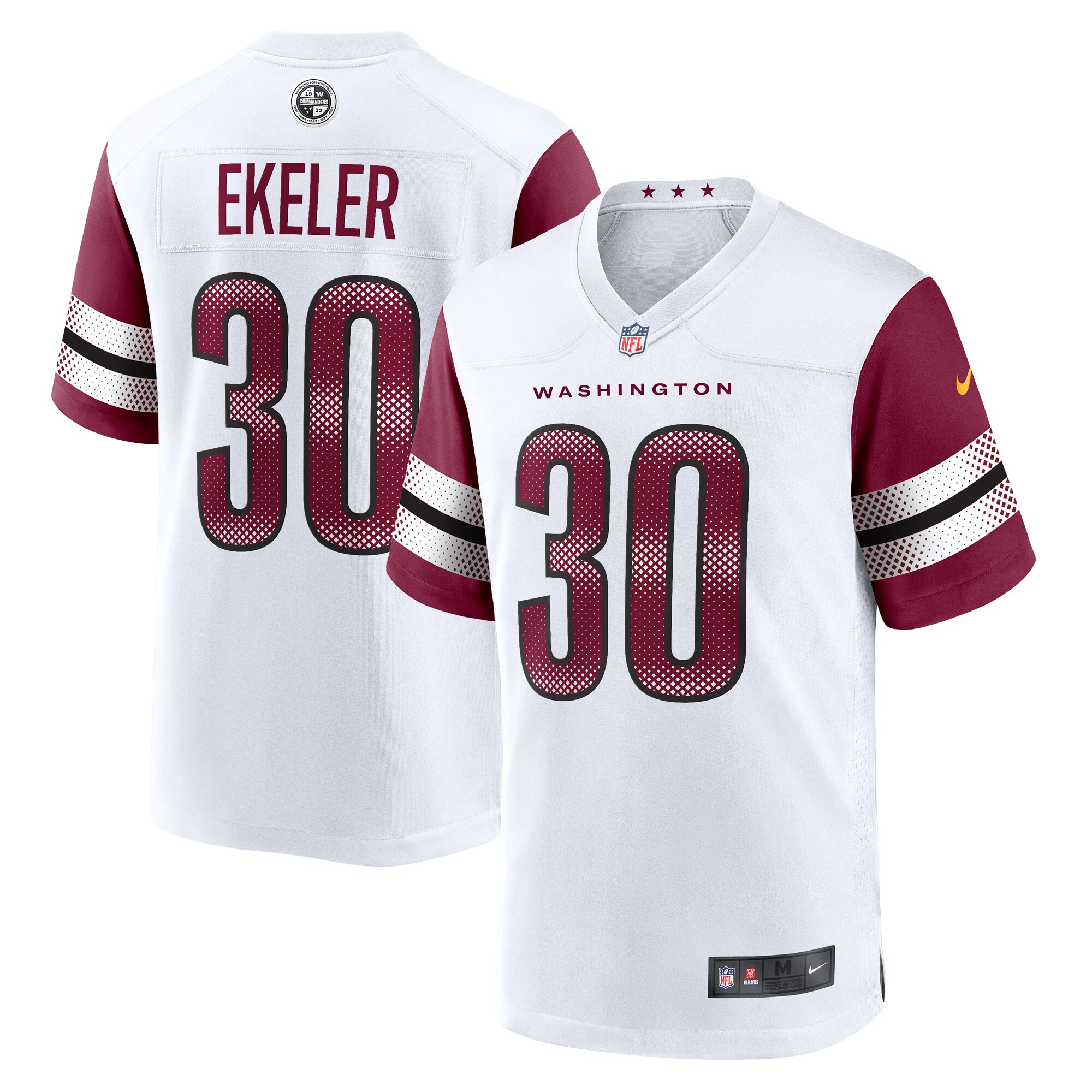 Austin Ekeler Washington Commanders Game Jersey -  White