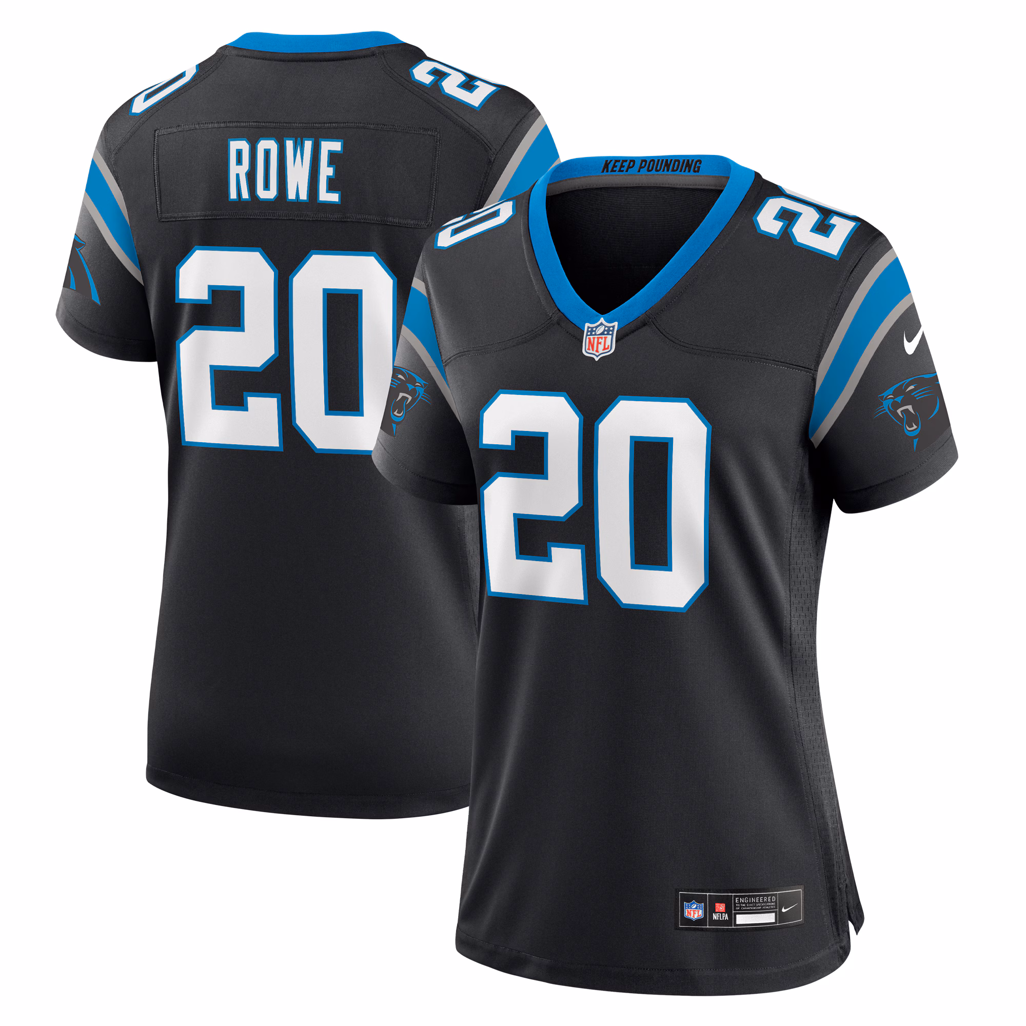Eric Rowe Carolina Panthers Women's Team Game Jersey - Black