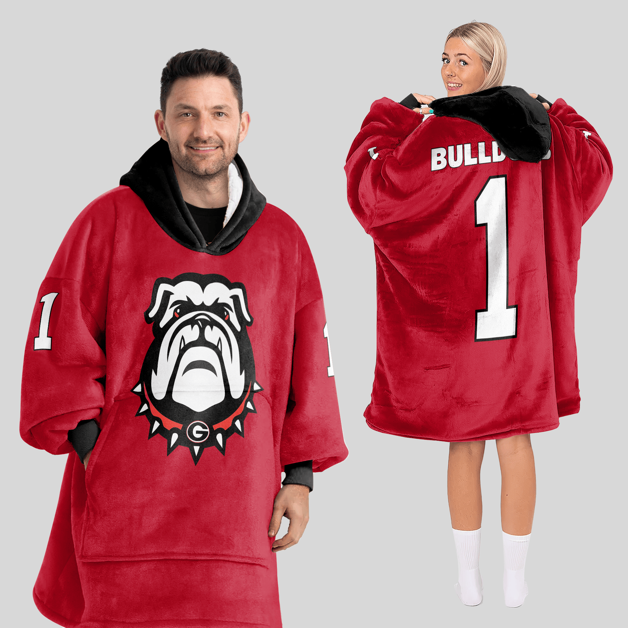 Adult #1 Georgia Football Unisex Blanket Hoodie