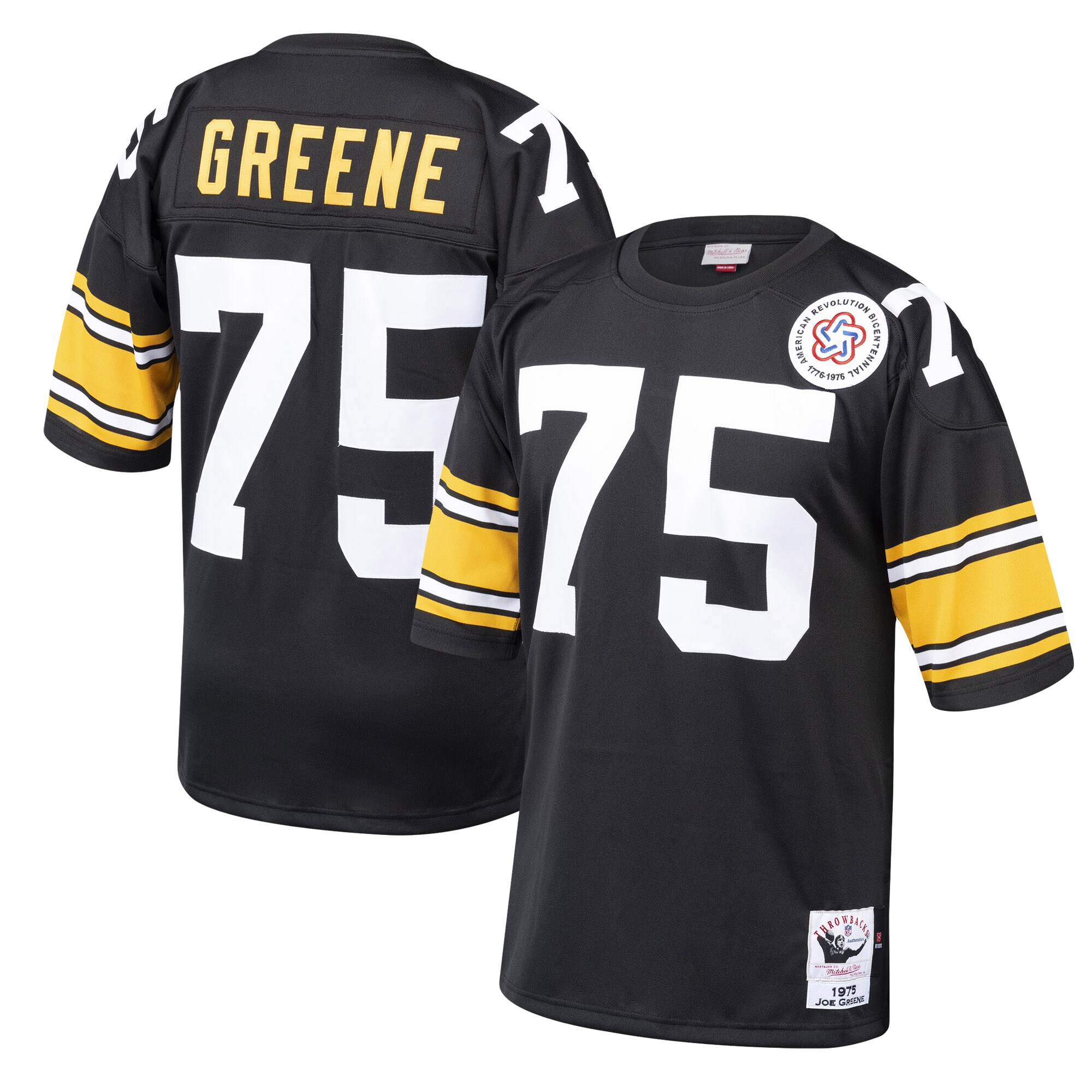 Joe Greene Pittsburgh Steelers  1975 Authentic Throwback Retired Player Jersey - Black