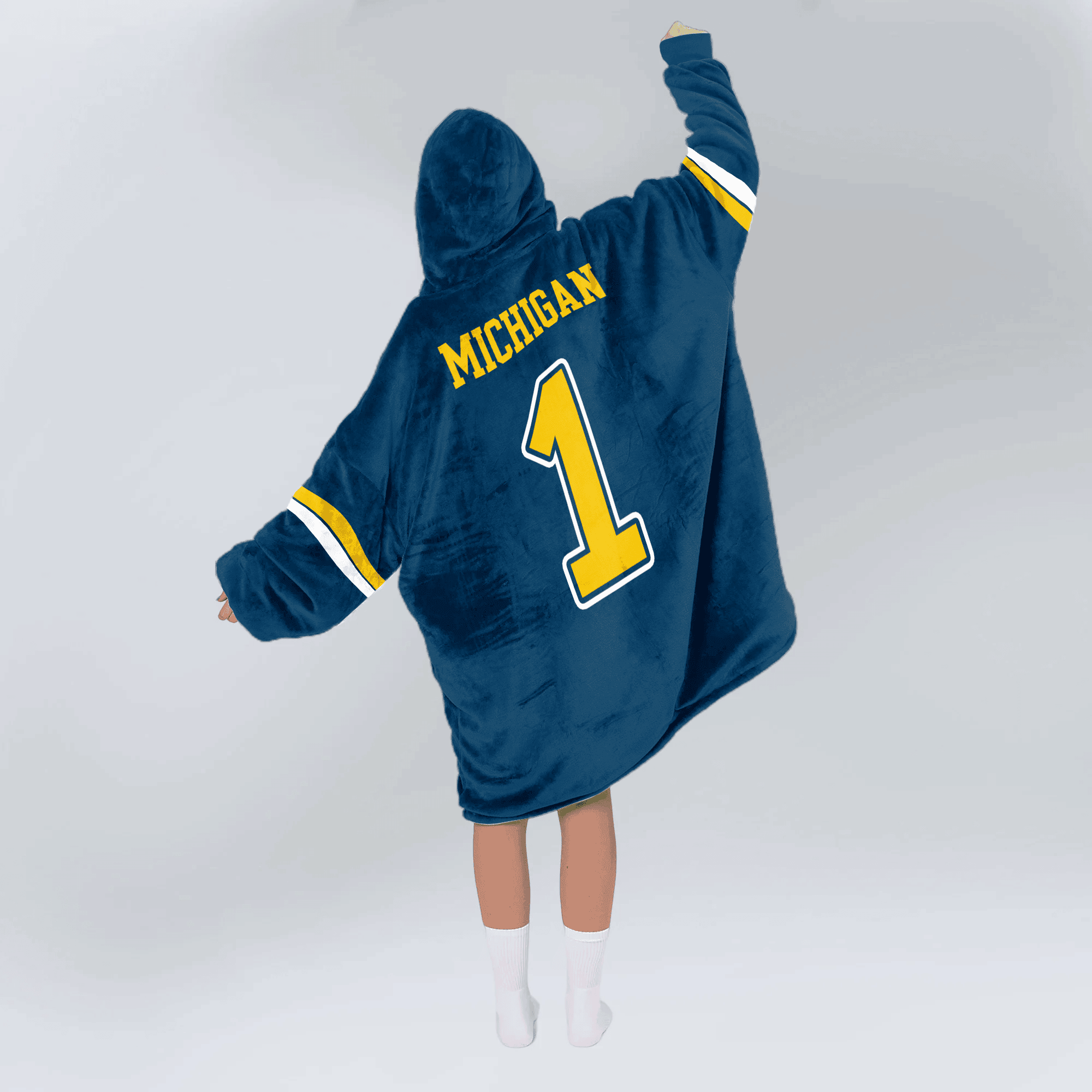 Adult 1 Michigan Football Unisex Blanket Hoodie