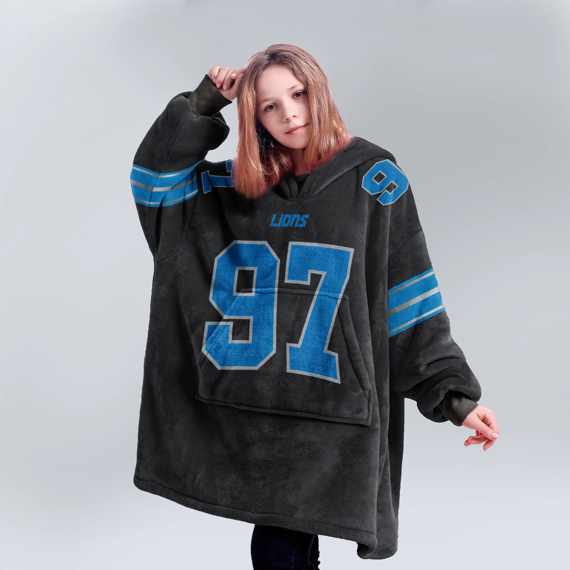 Adult A.H 97 Detroit Football Unisex Blanket Hoodie