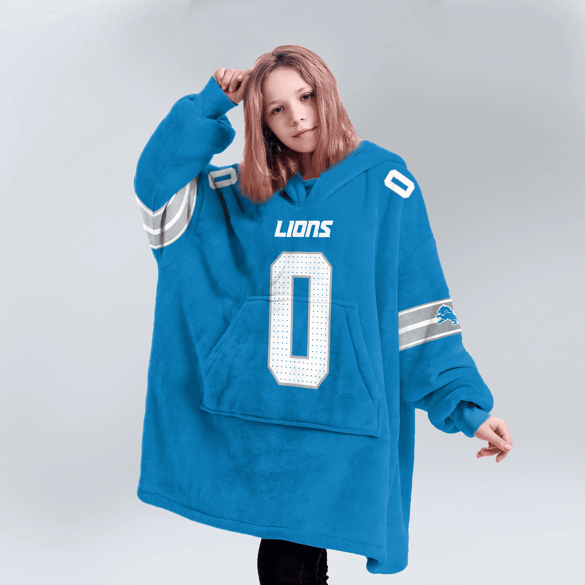 Kid 0 Detroit Football Unisex Blanket Hoodie