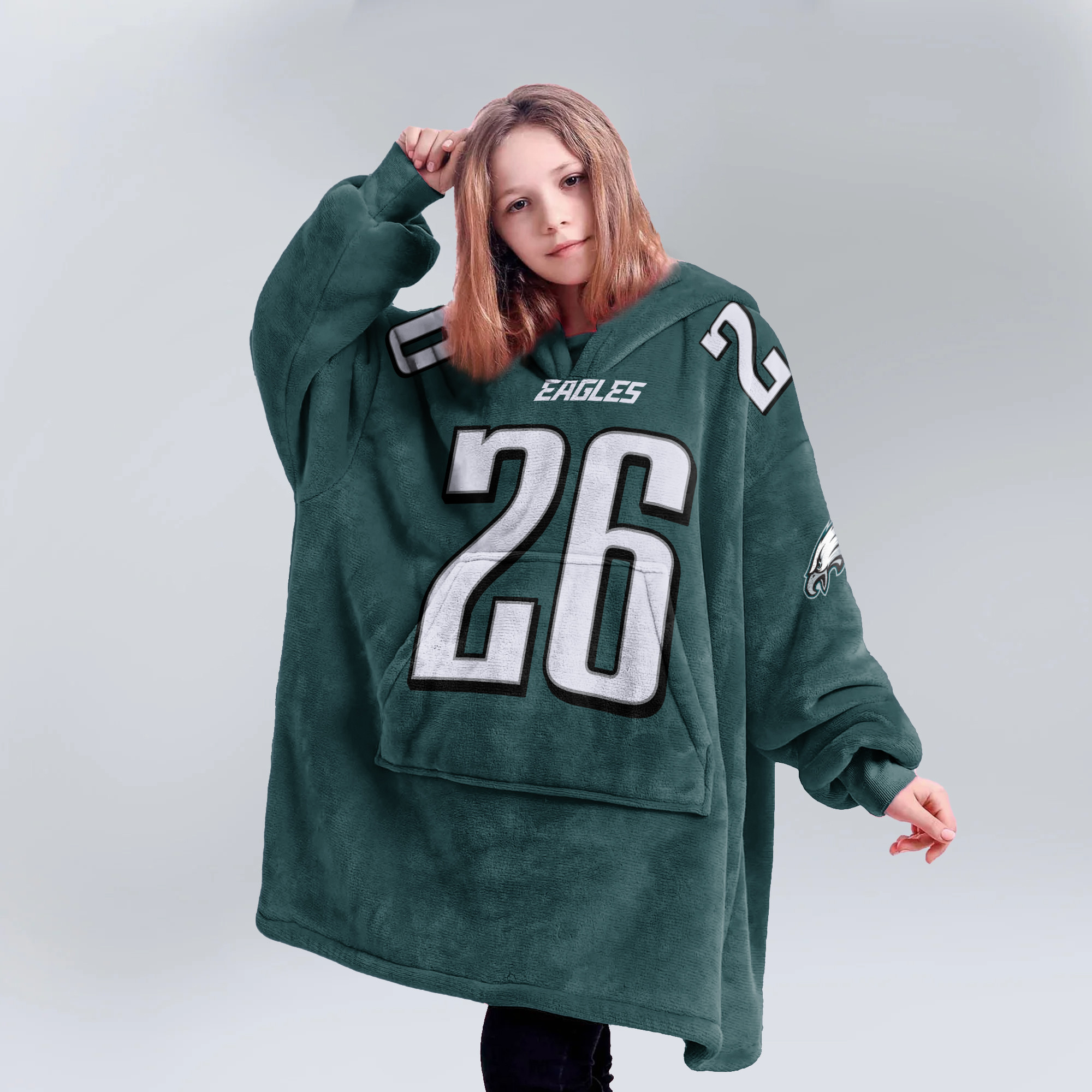 Kid S.B 26 Philadelphia Football Unisex Blanket Hoodie