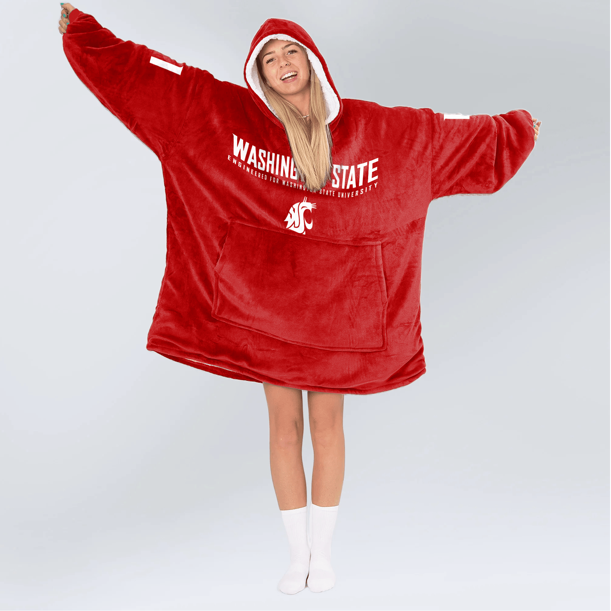 Adult #1 Washington State Football Unisex Blanket Hoodie
