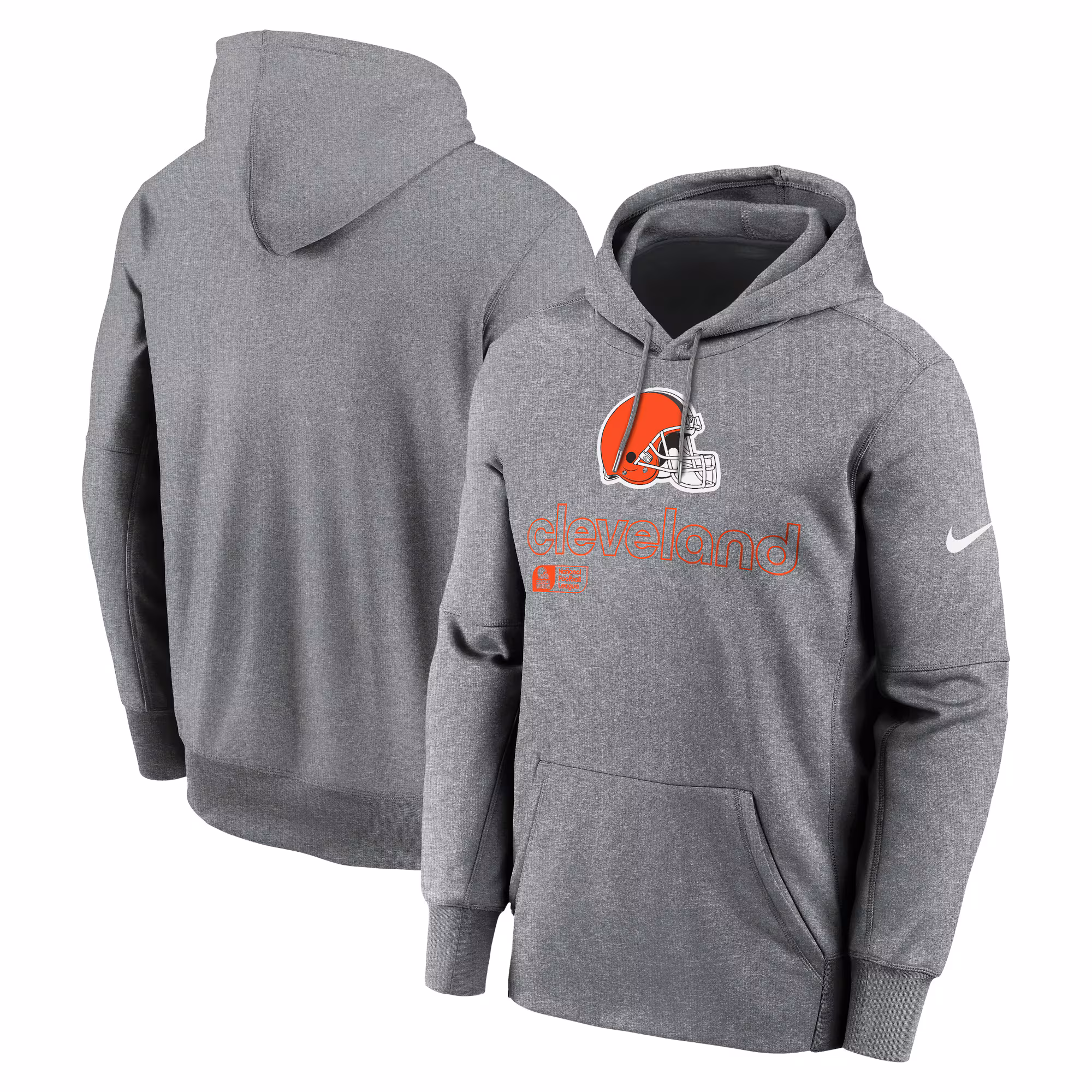 Cleveland Browns Performance Pullover Hoodie - Heather Gray