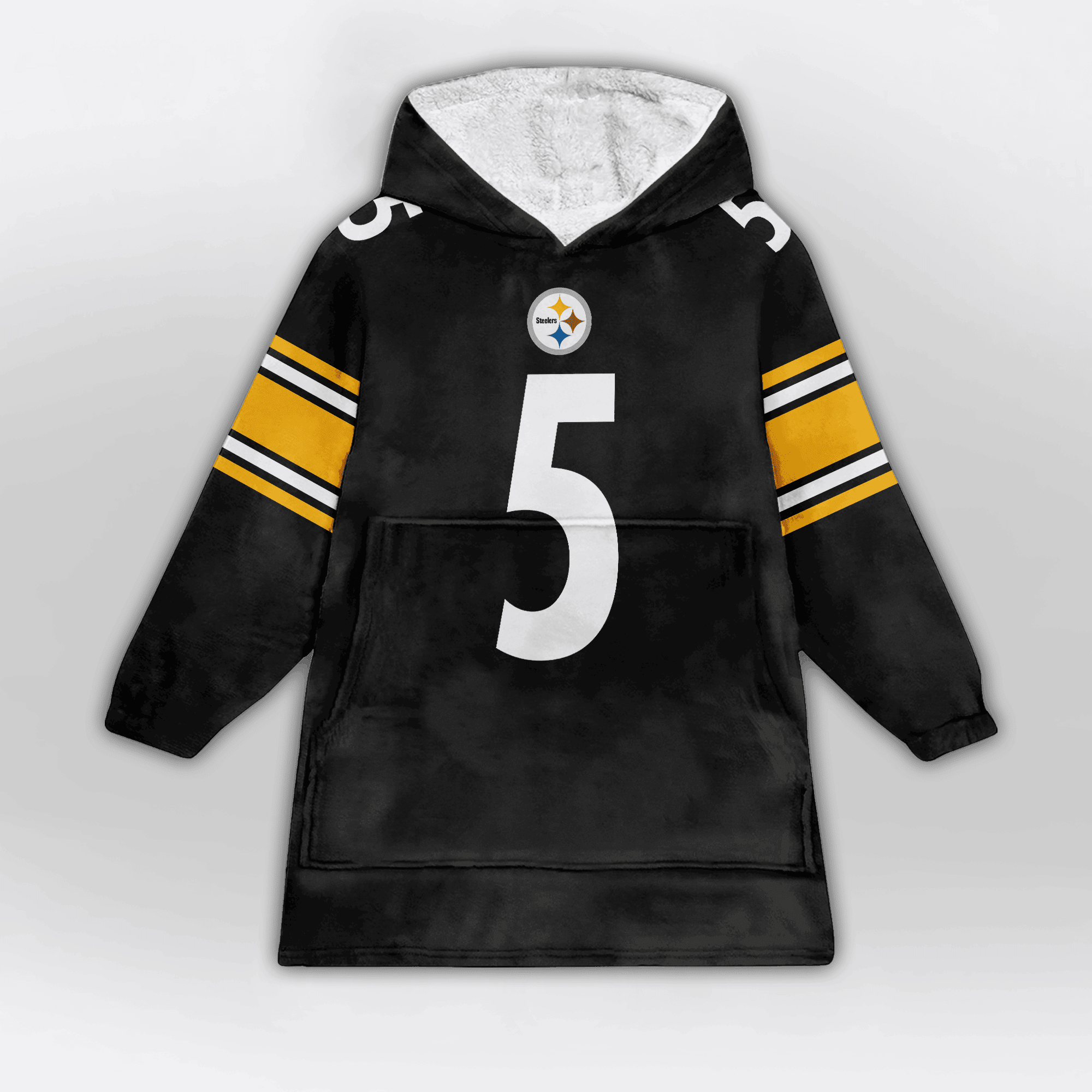 Kid 5 Pittsburgh Football Unisex Blanket Hoodie