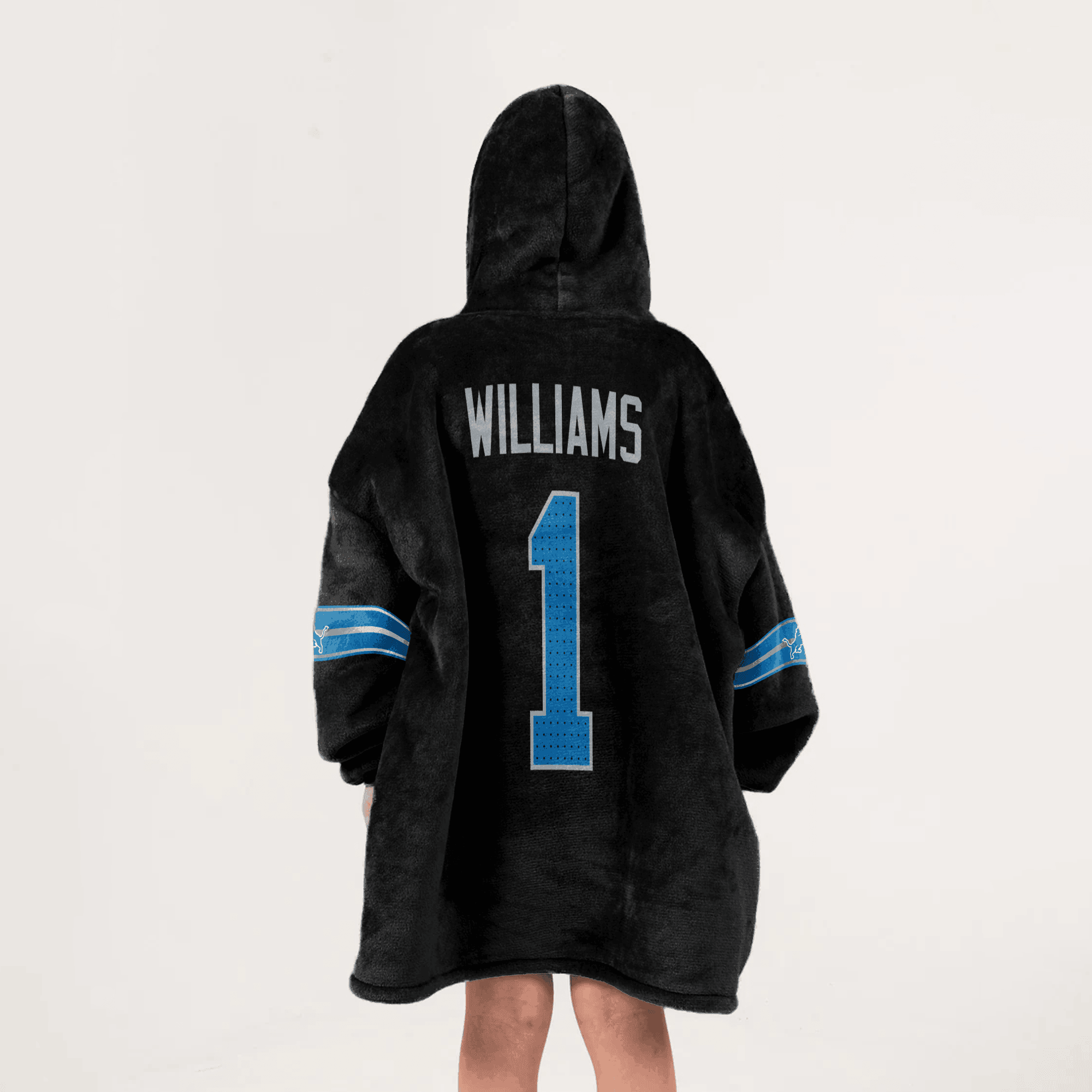 Kid 1 Detroit Football Unisex Blanket Hoodie