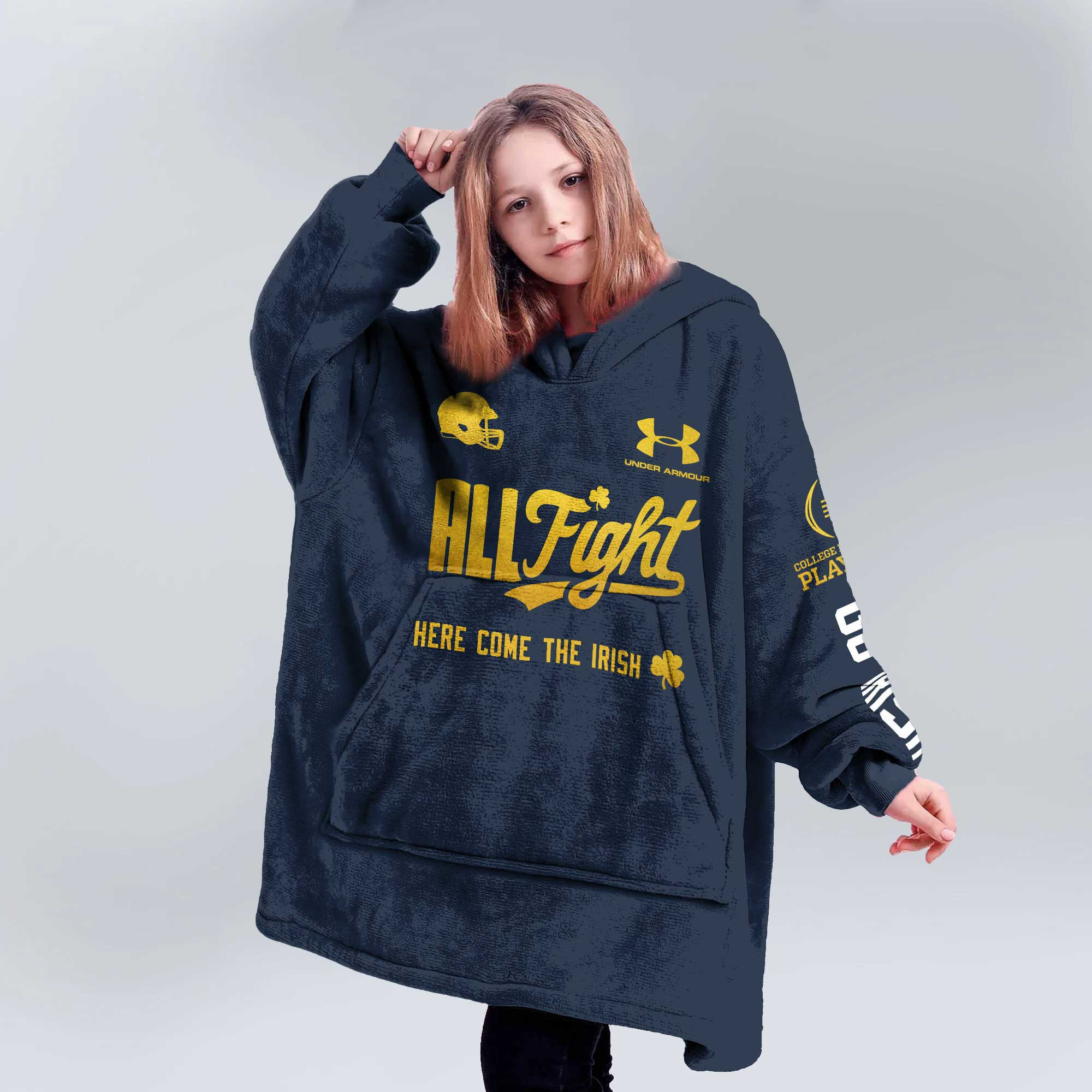 Adult Champions Notre Dame Football Unisex Blanket Hoodie