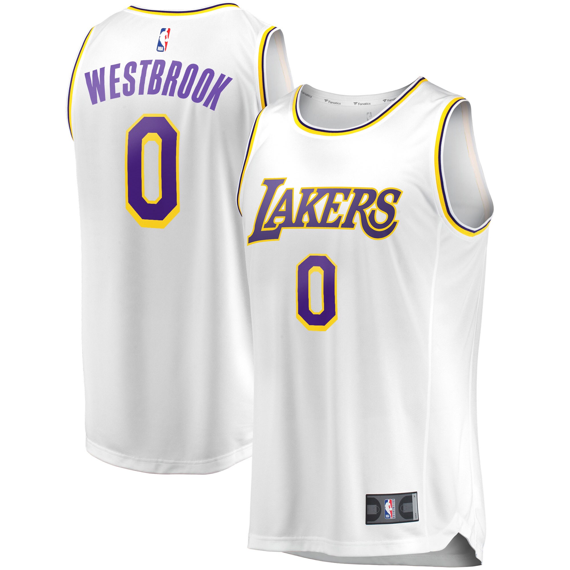 Russell Westbrook Los Angeles Lakers  2020/21 Fast Break Replica Player Jersey White - Association Edition