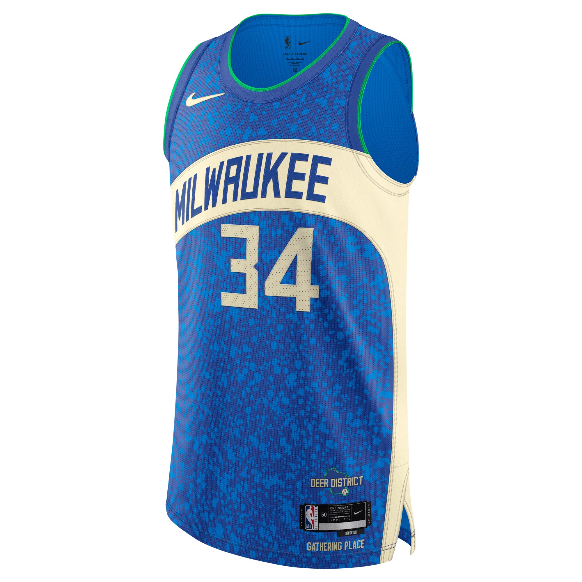 Men's Milwaukee Bucks Giannis Antetokounmpo  Blue 2023/24 Authentic Jersey - City Edition
