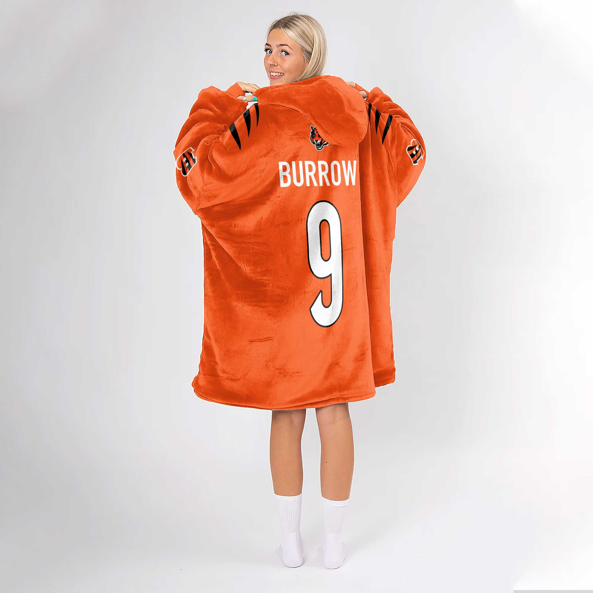 Adult 9 Cincinnati Football Unisex Blanket Hoodie