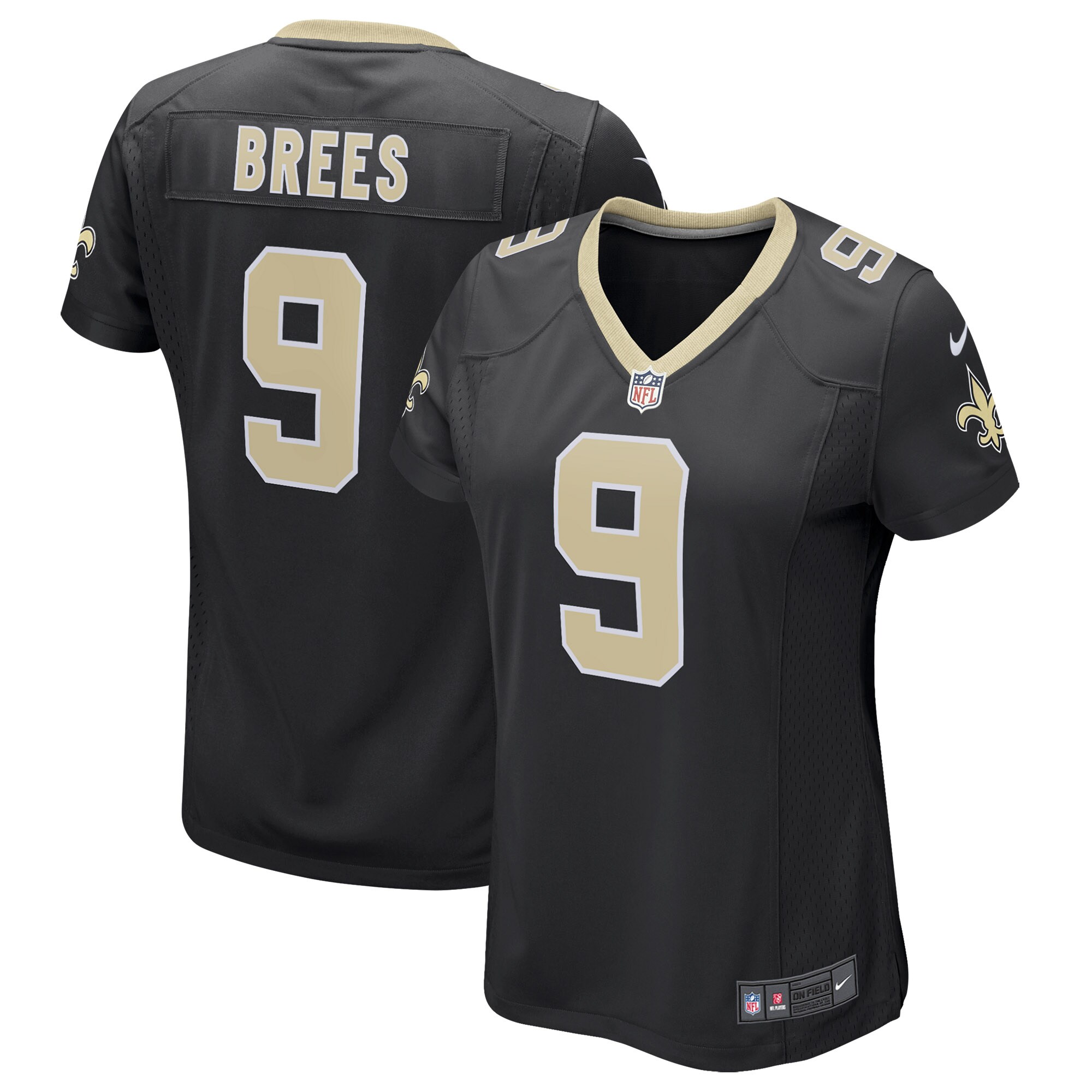 Drew Brees New Orleans Saints Women's Game Player Jersey - Black