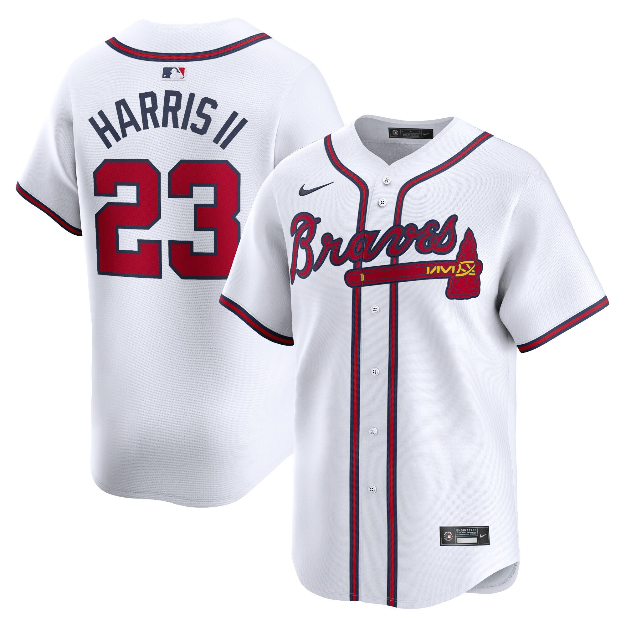 Men's Atlanta Braves #23 Michael Harris II  White Home Limited Player Jersey