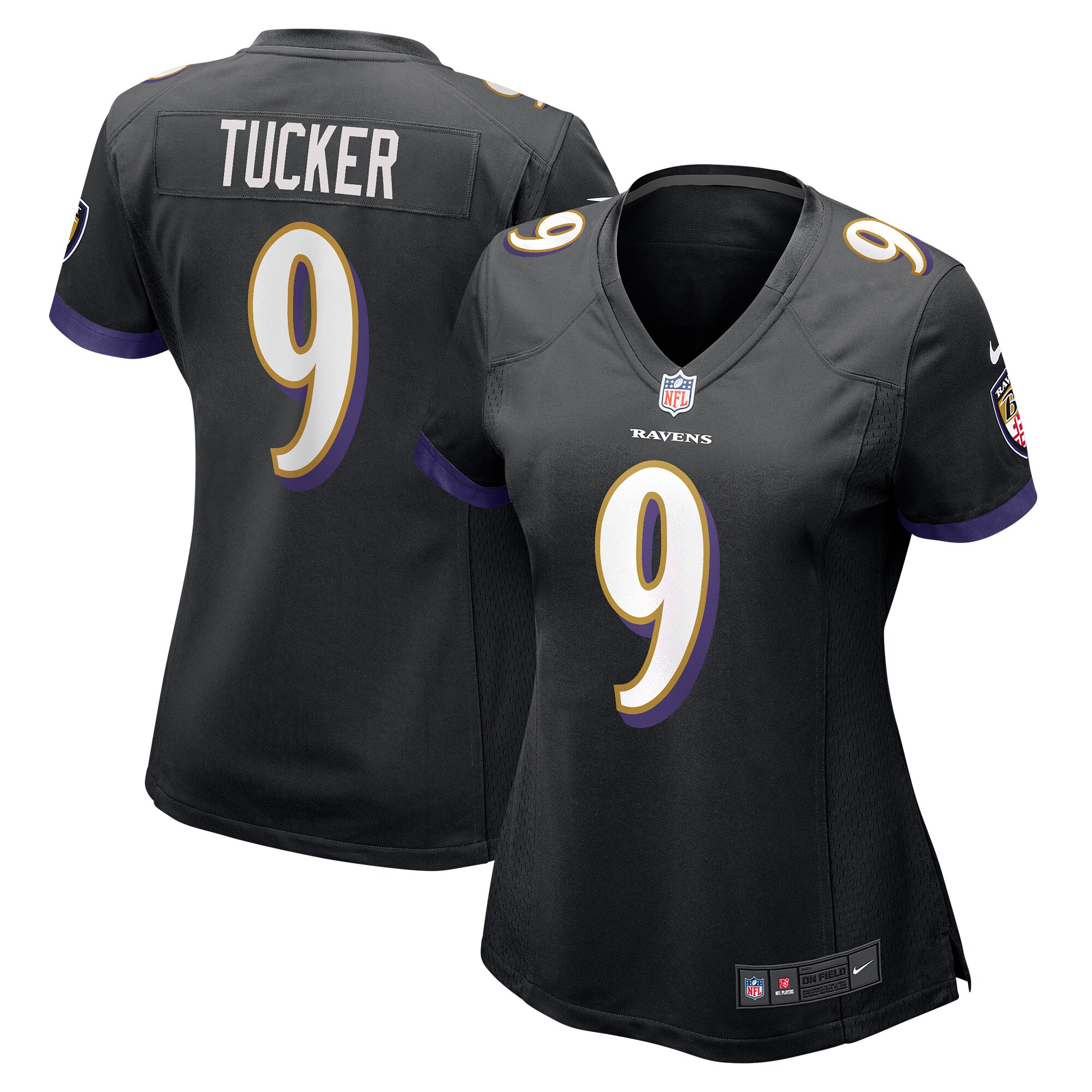 Justin Tucker Baltimore Ravens  Women's Game Jersey - Black