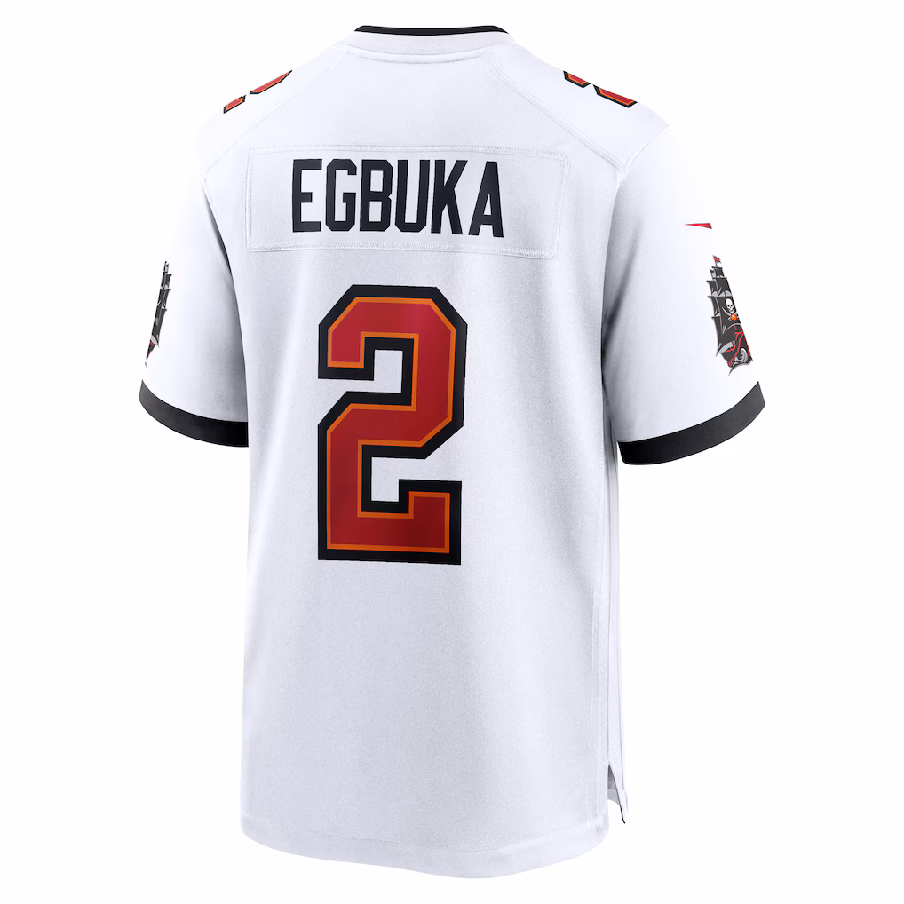 Emeka Egbuka #2 Tampa Bay Buccaneers 50th Season Game Jersey - White