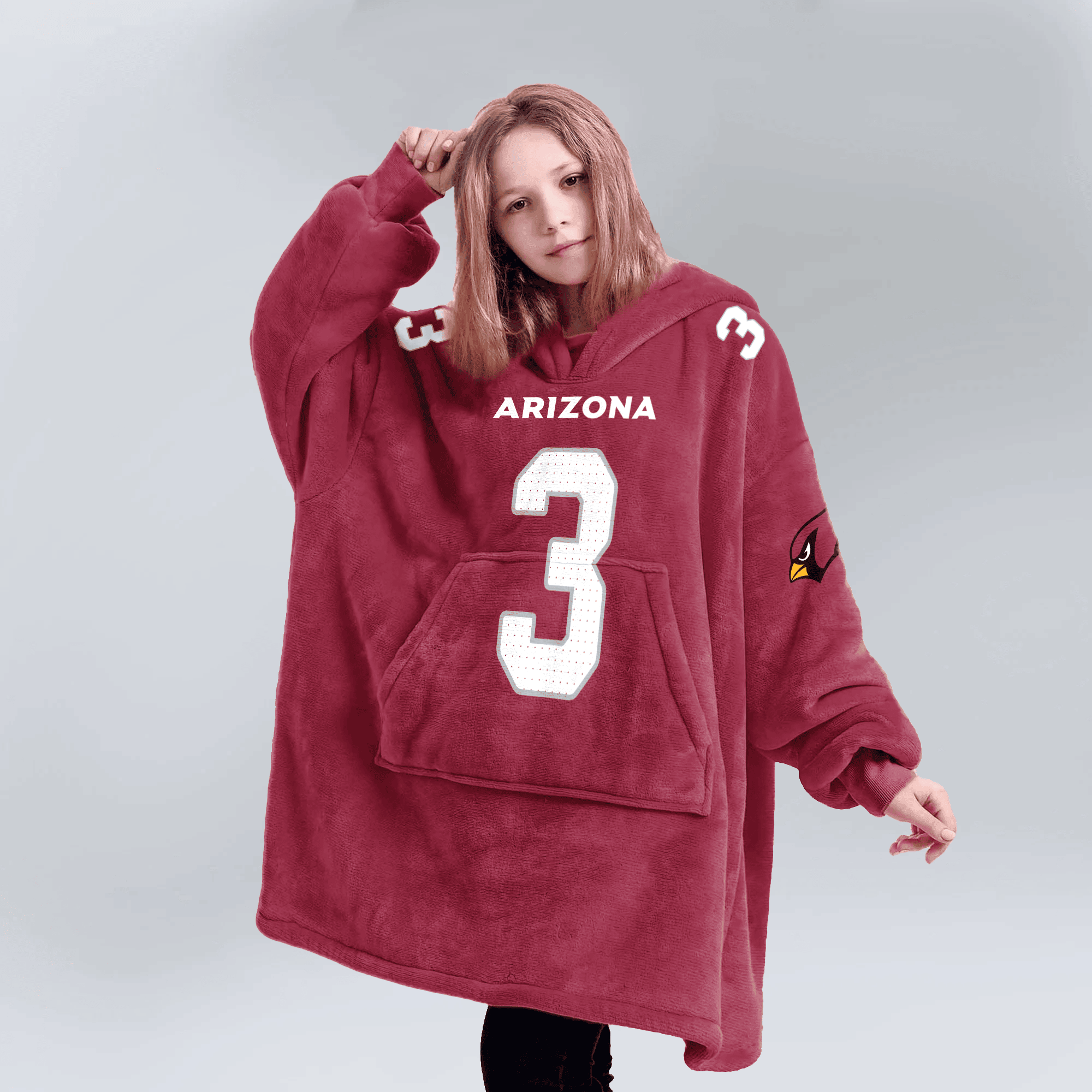 Kid 3 Arizona Football Unisex Blanket Hoodie