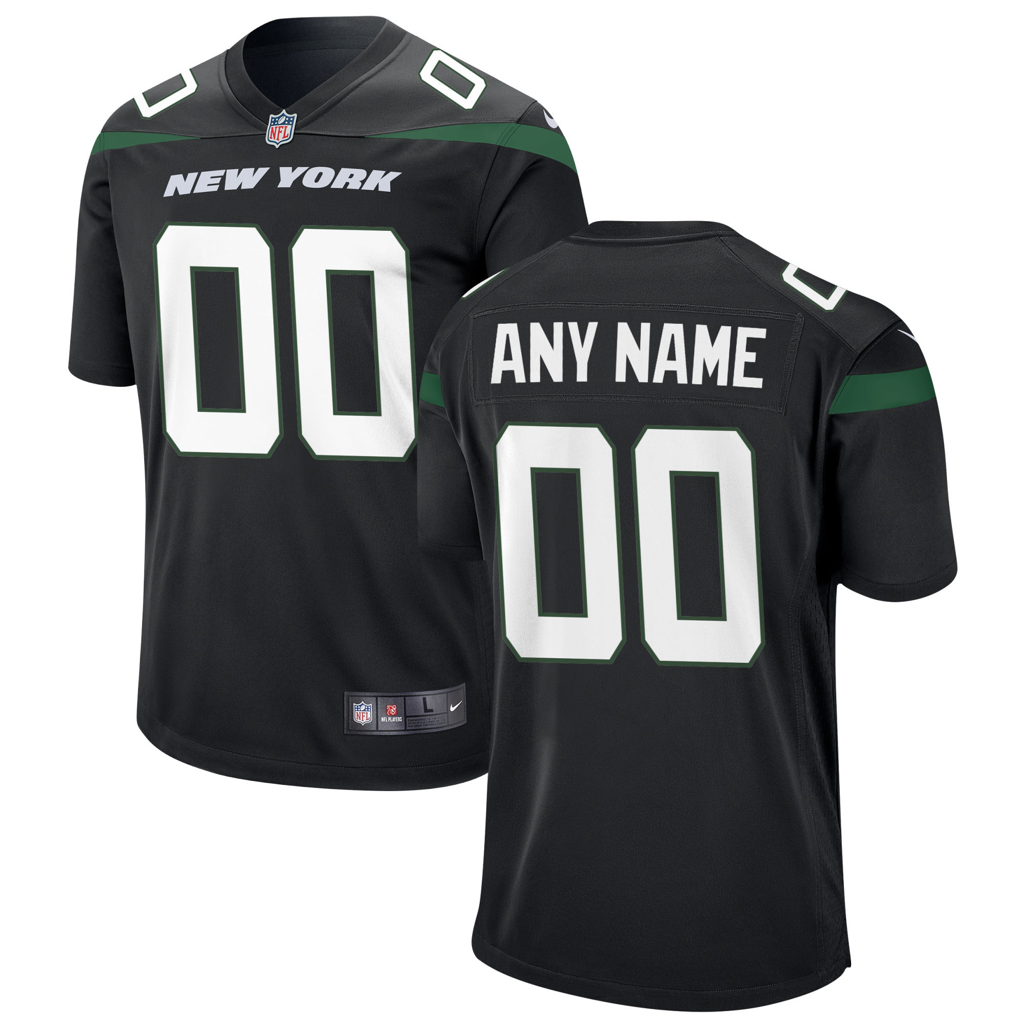 New York Jets  Youth Custom Game Jersey - Black