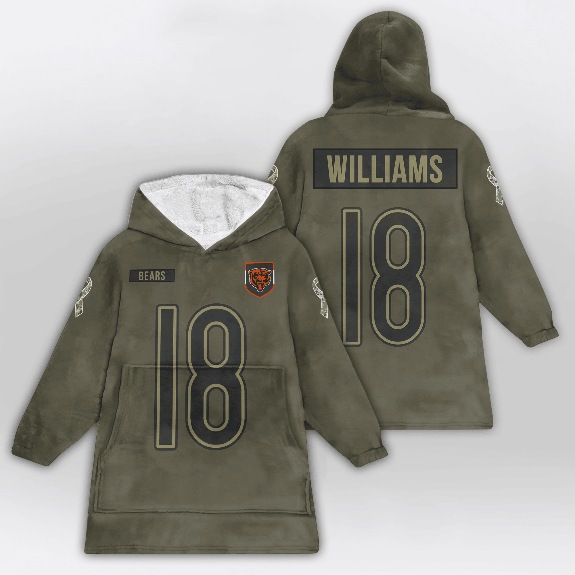 Adult C.W 18 Captain Chicago Football Unisex Blanket Hoodie