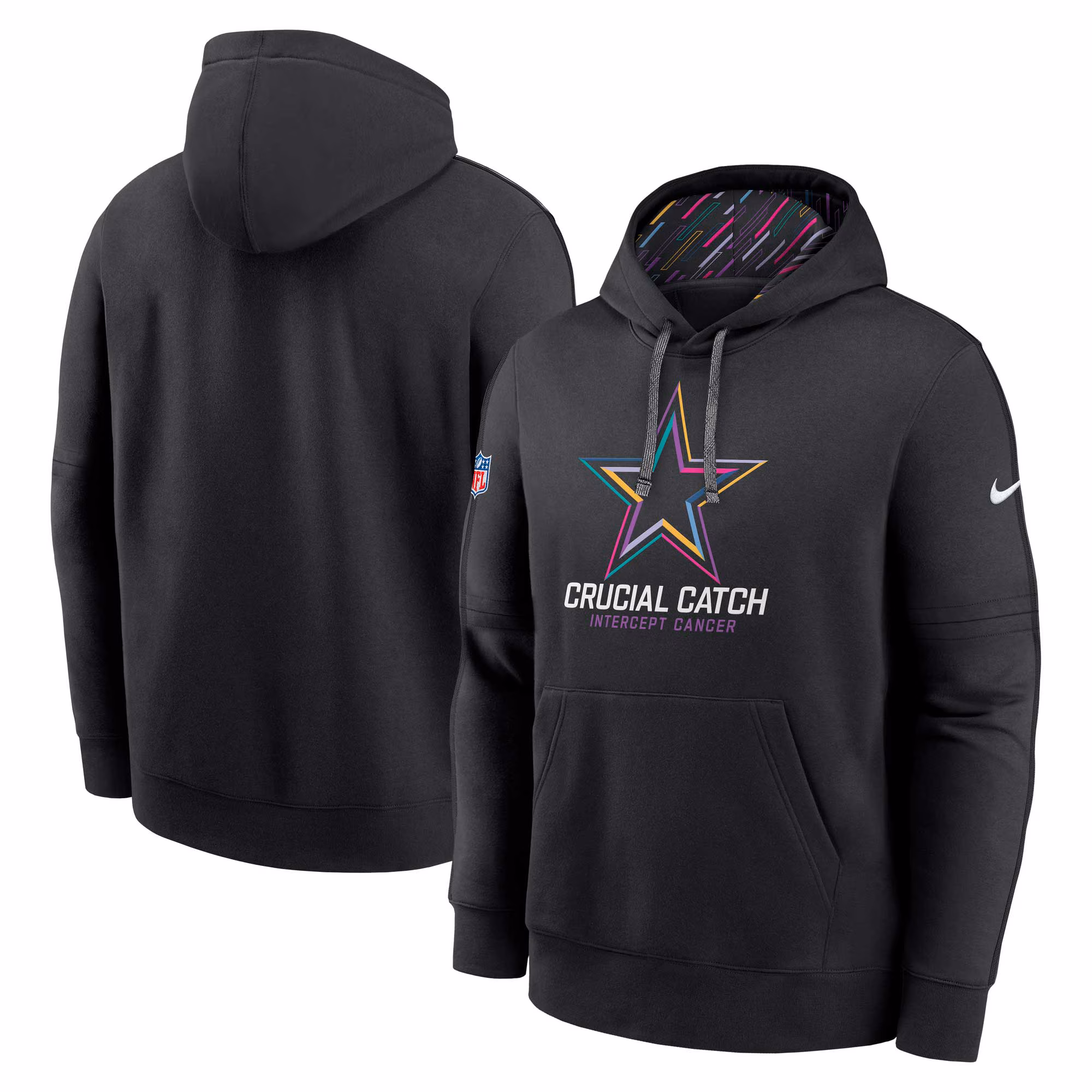 Men's Black Dallas Cowboys 2024 NFL Crucial Catch Club Pullover Hoodie