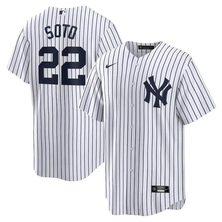 Men's New York Yankees #22 Juan Soto  White Home Jersey