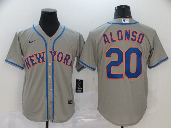 Men's New York Mets #20 Pete Alonso Gray Stitched MLB Cool Base  Jersey
