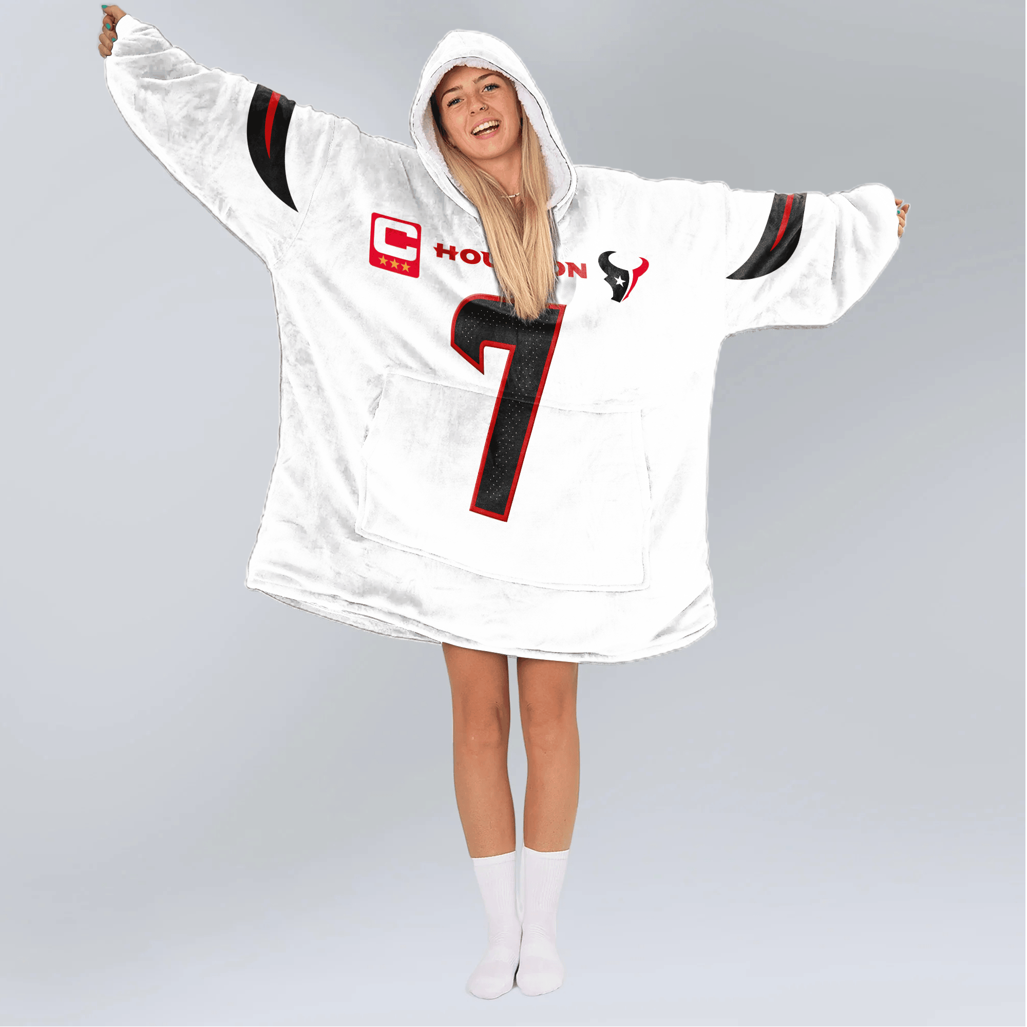 Adult C.J.S 7 Captain Houston Football Unisex Blanket Hoodie
