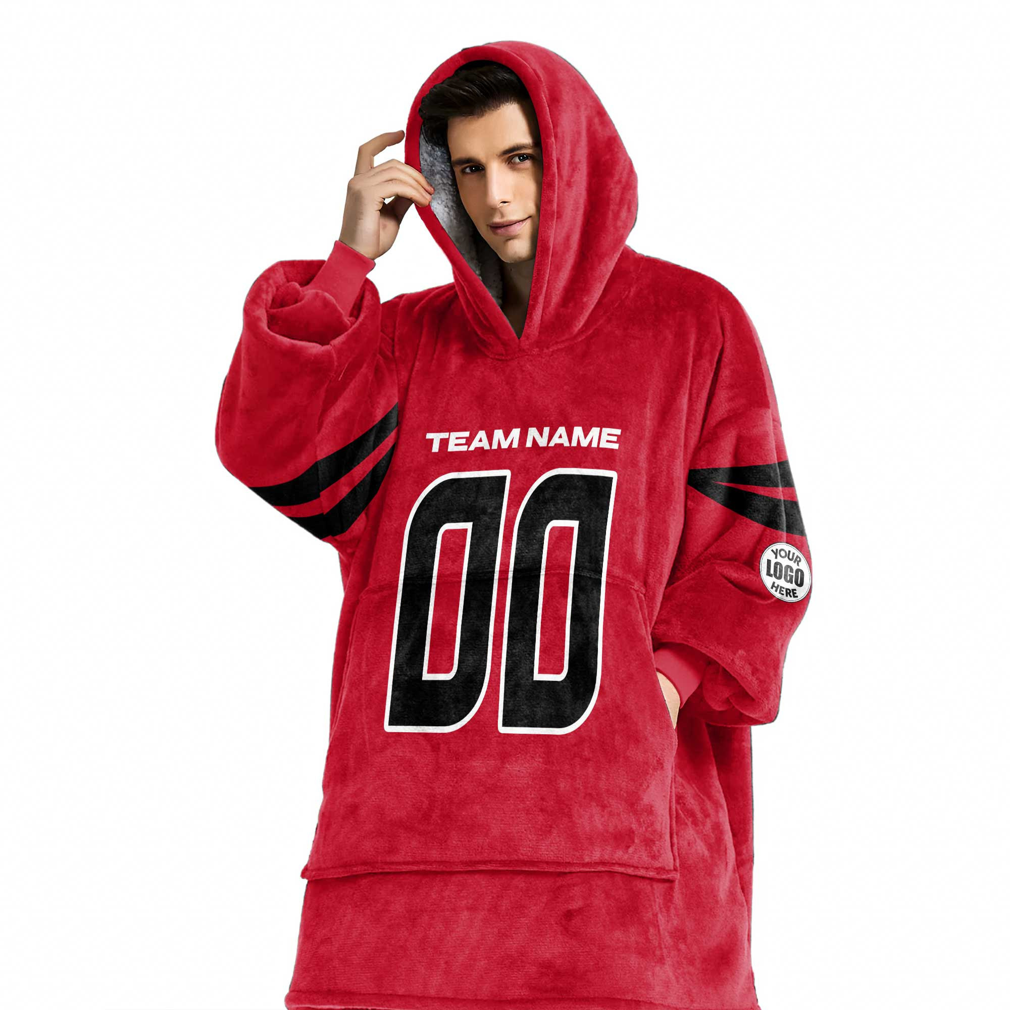 Adult Custom Blanket Hoodie Houston Texans Inspired Color