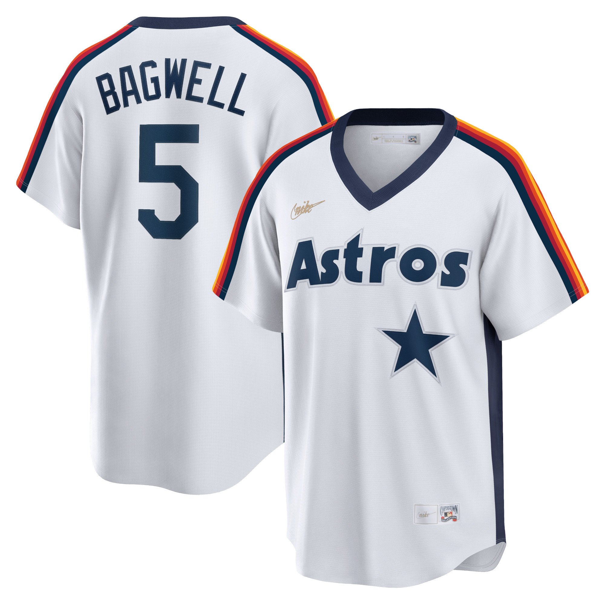 Men's Houston Astros Jeff Bagwell  White Home Cooperstown Collection Logo Player Jersey