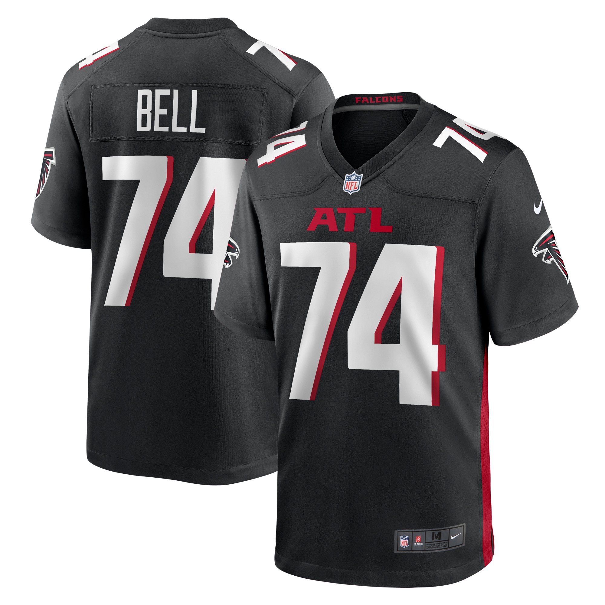 Travis Bell Atlanta Falcons Team Game Jersey -  Black