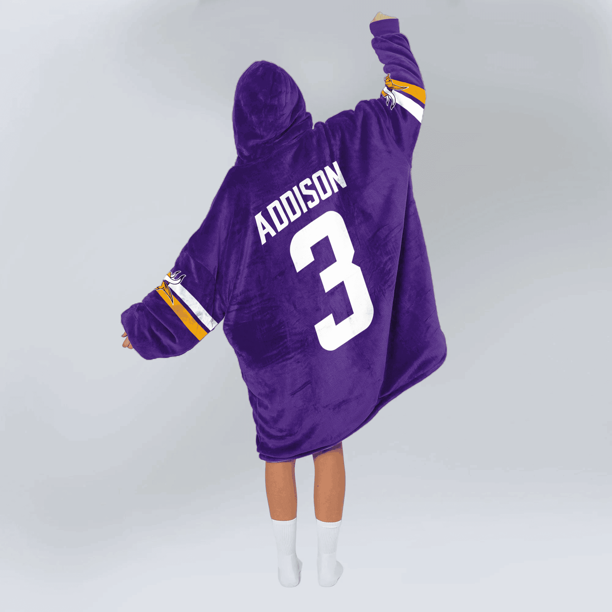 Adult 3 Minnesota Football Unisex Blanket Hoodie