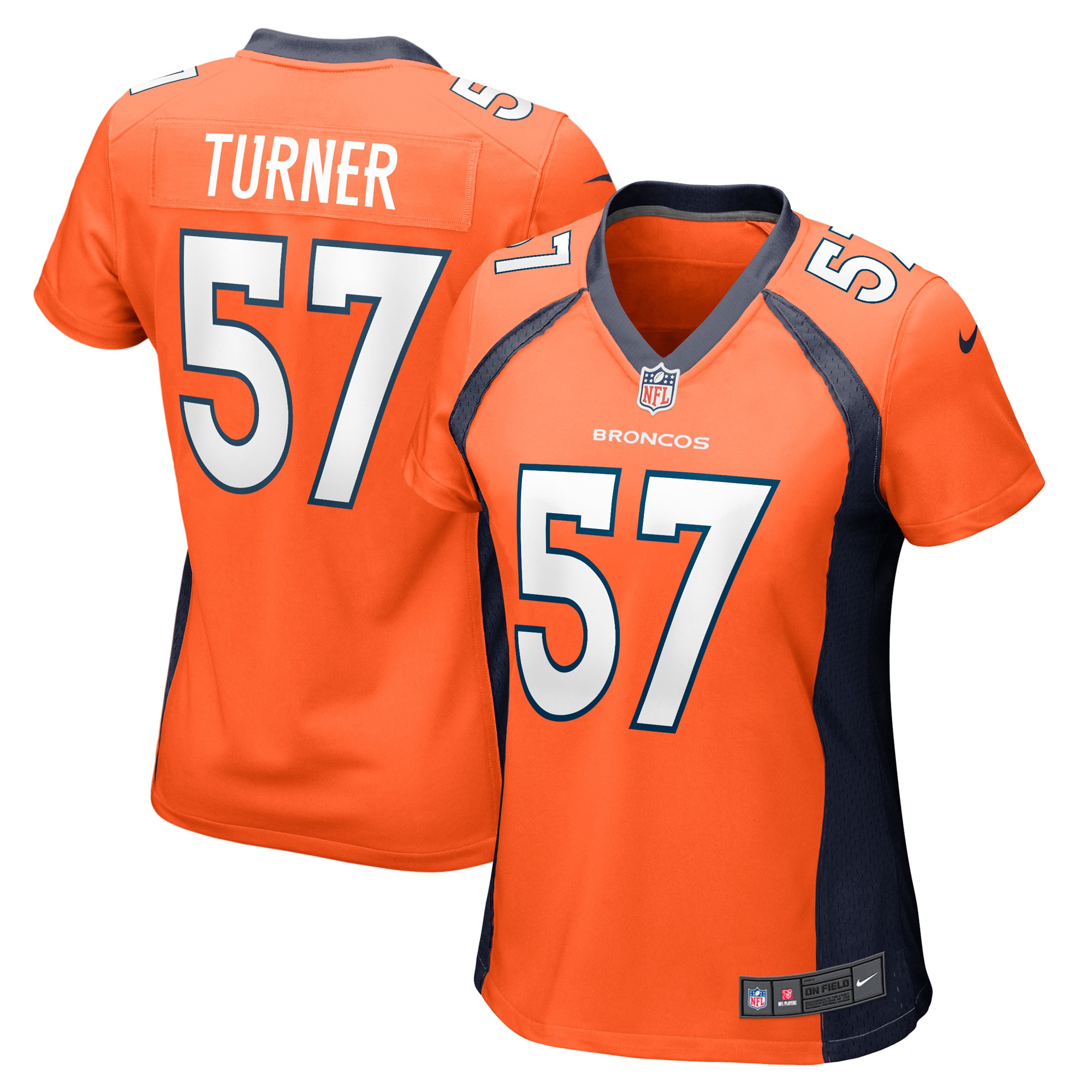 Billy Turner Denver Broncos  Women's Game Player Jersey - Orange